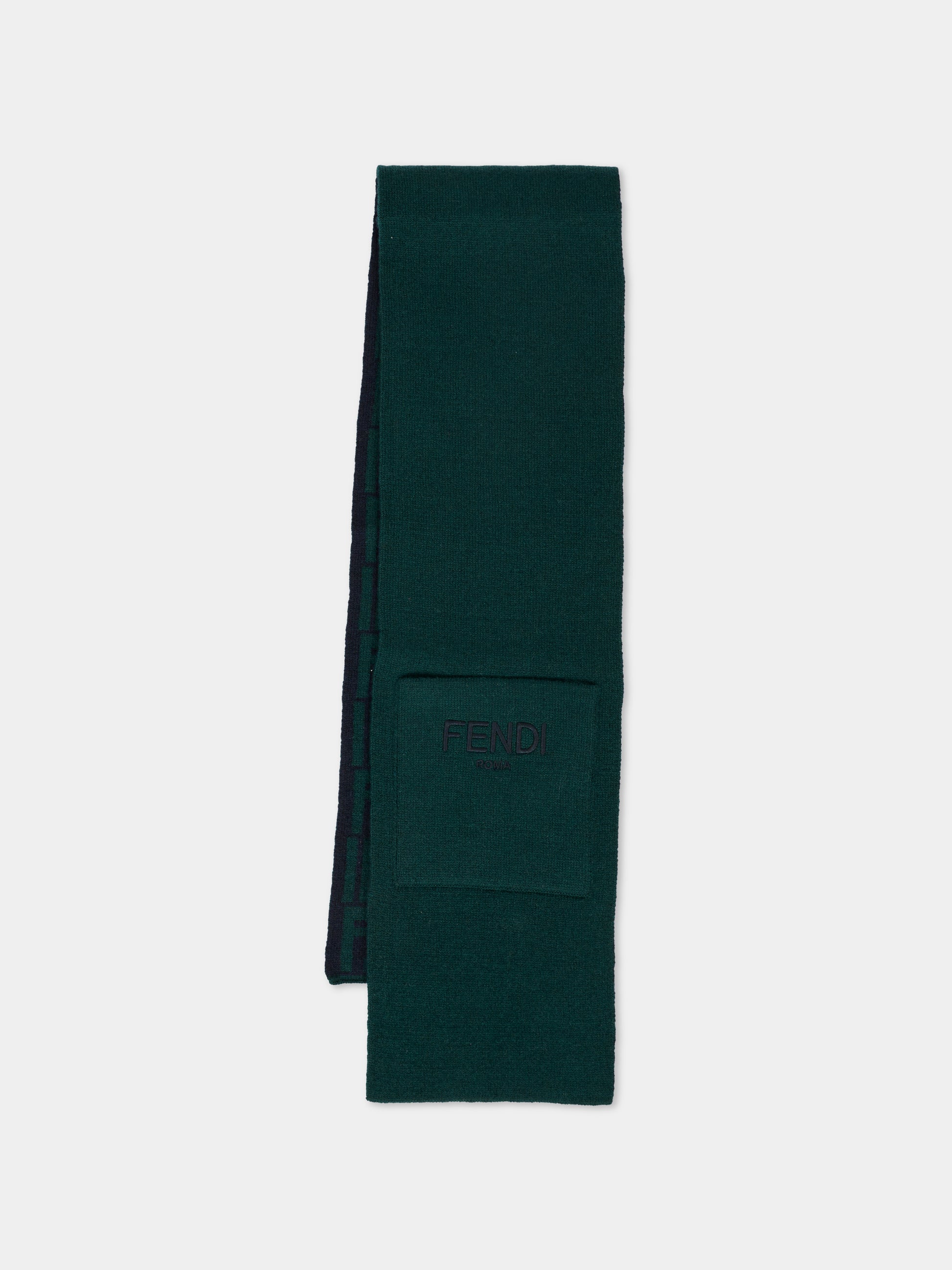 Sciarpa verde per neonati con FF,Fendi Kids,BUQ011 AV7B F0L5W