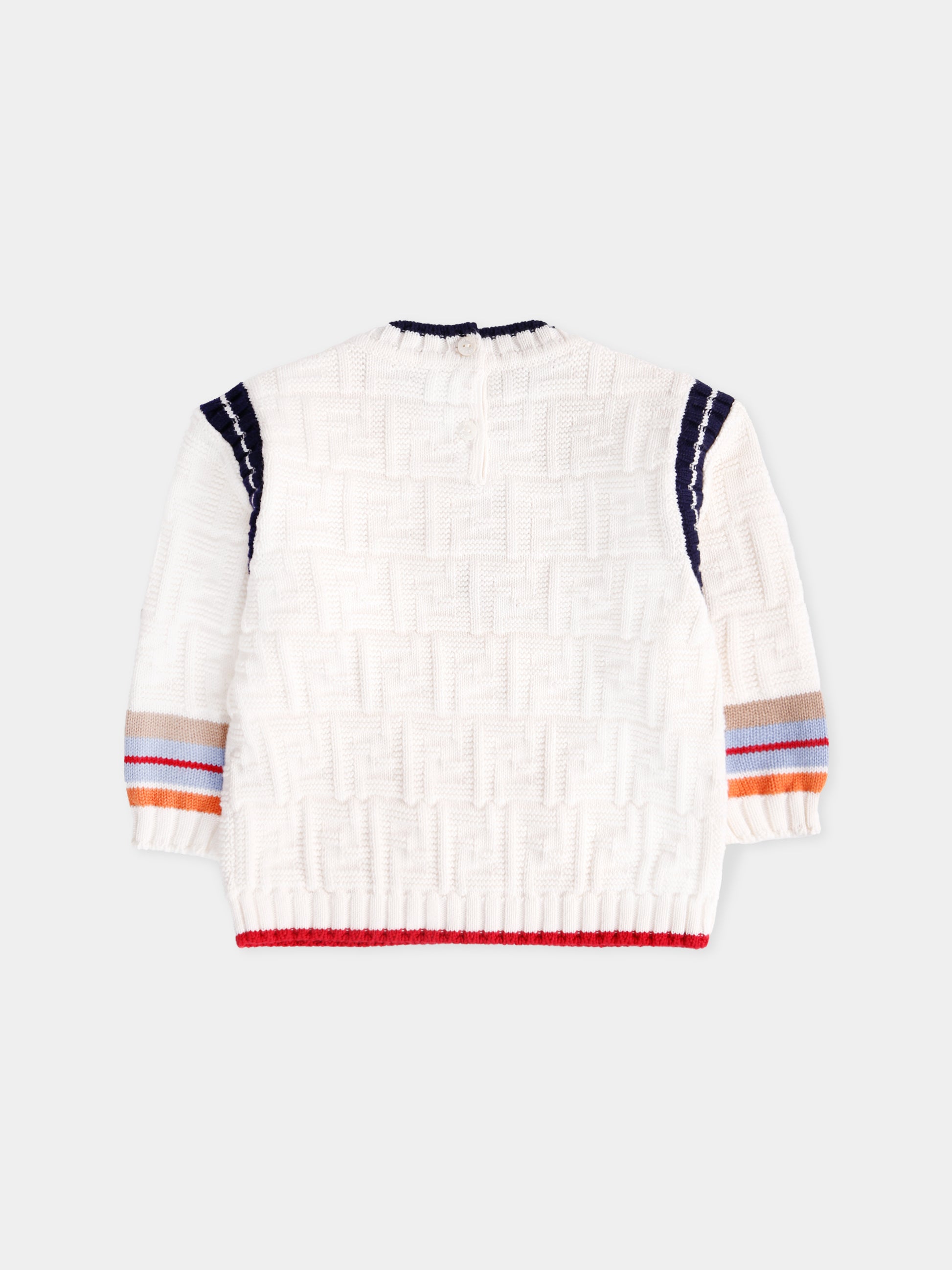 Maglione avorio con FF all-over per neonati,Fendi Kids,BMG110 AUKN F0ZA0