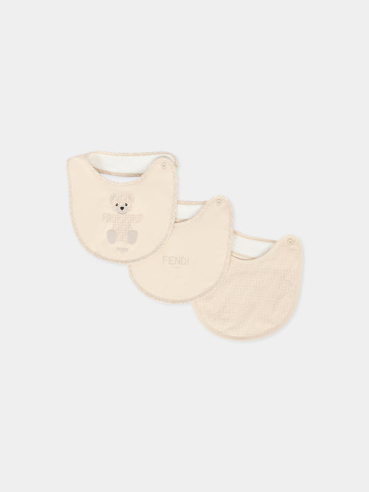 Set beige per neonati con orsetto Fendi,Fendi Kids,BUJ307 ST8 F19J5