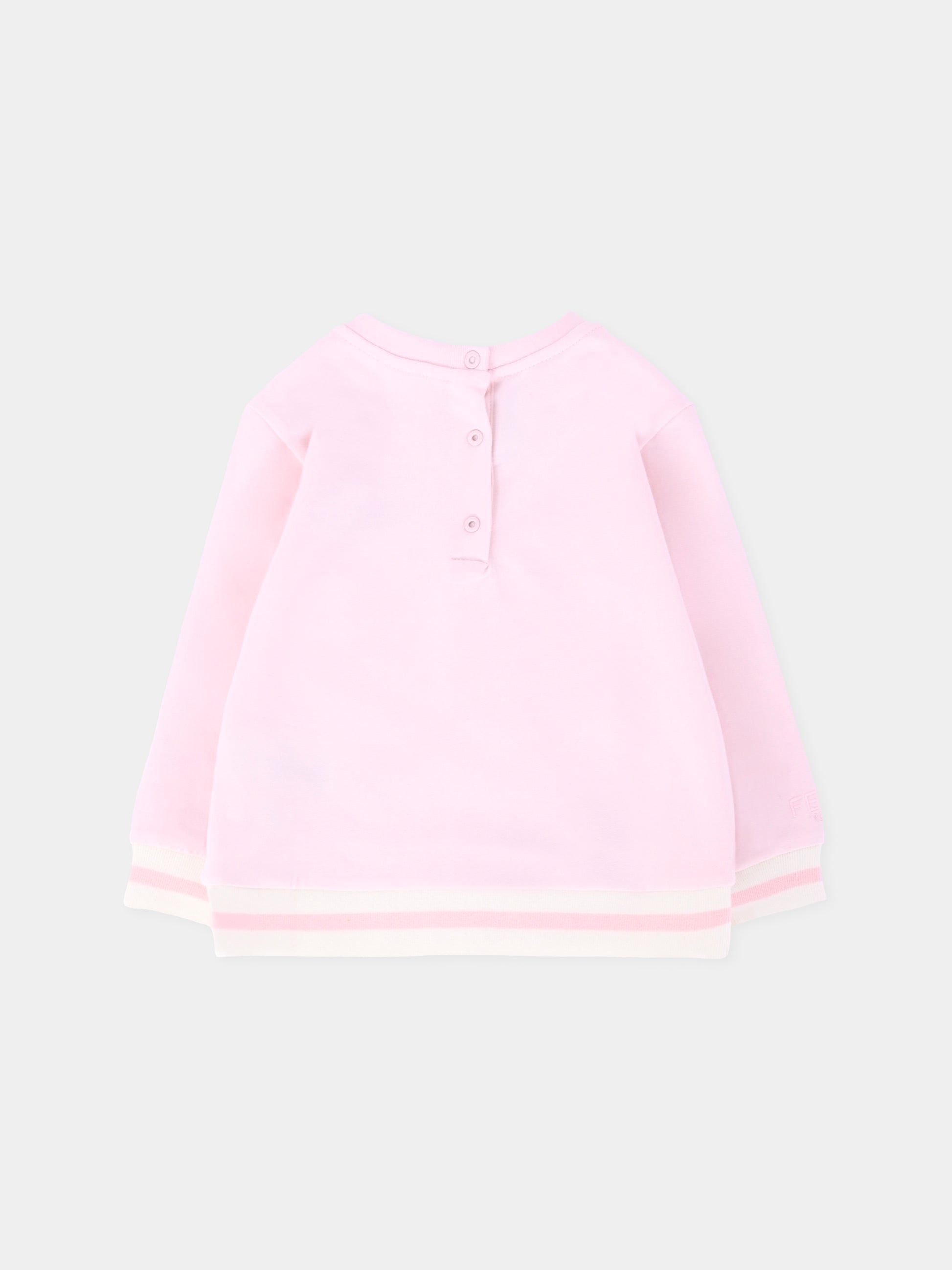 Felpa rosa per neonata con orsetto Fendi,Fendi Kids,BUH088 8RA F0C11