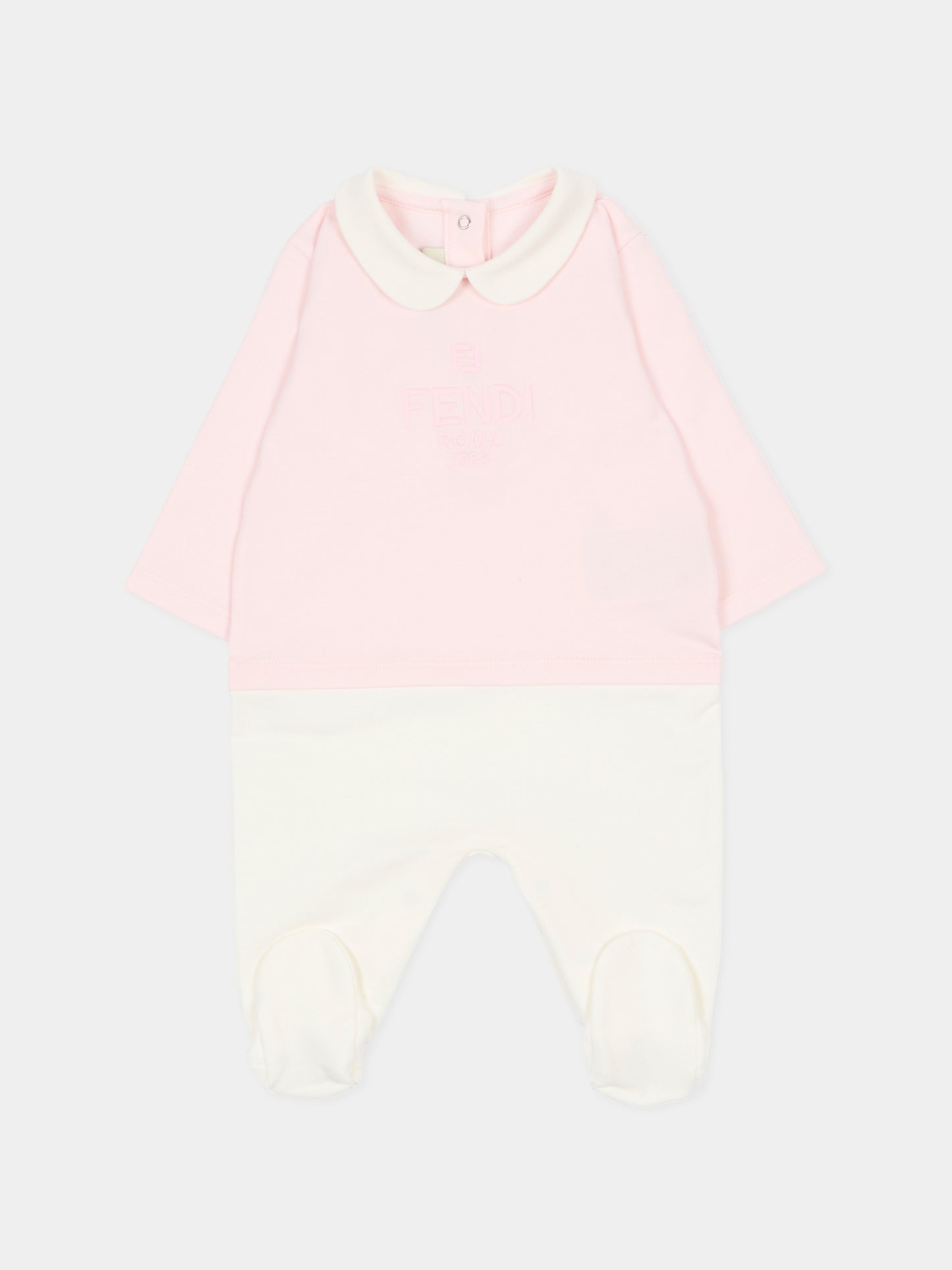 Pink babygrow suit for baby girl with logo