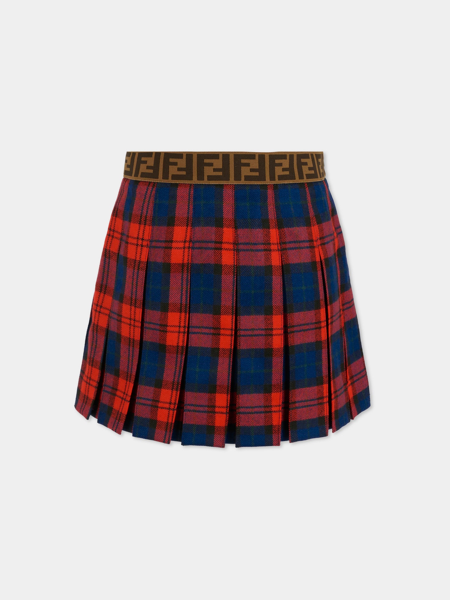 Gonna rossa per bambina con FF,Fendi Kids,JFE182 AUKJ F1SAX