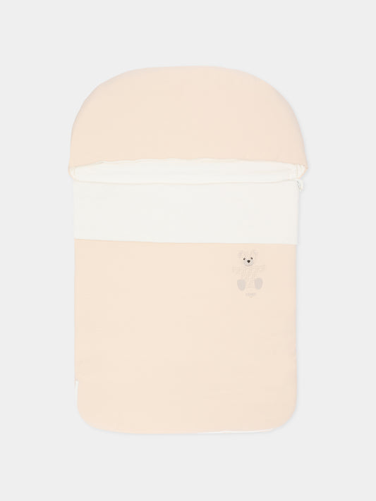 Sacco nanna beige per neonati con orsetto Fendi,Fendi Kids,BUJ306 ST8 F19J5