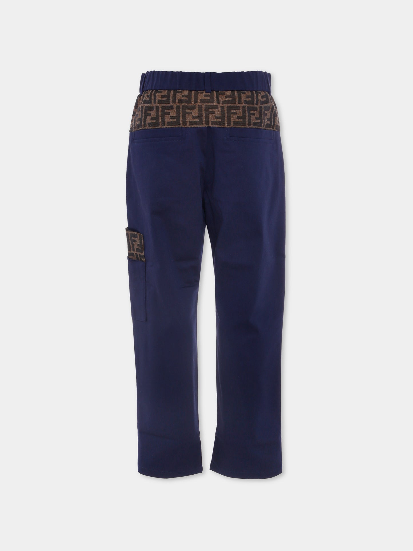 Pantaloni blu con dettagli FF per bambino,Fendi Kids,JMF545 AS5Y F1I11