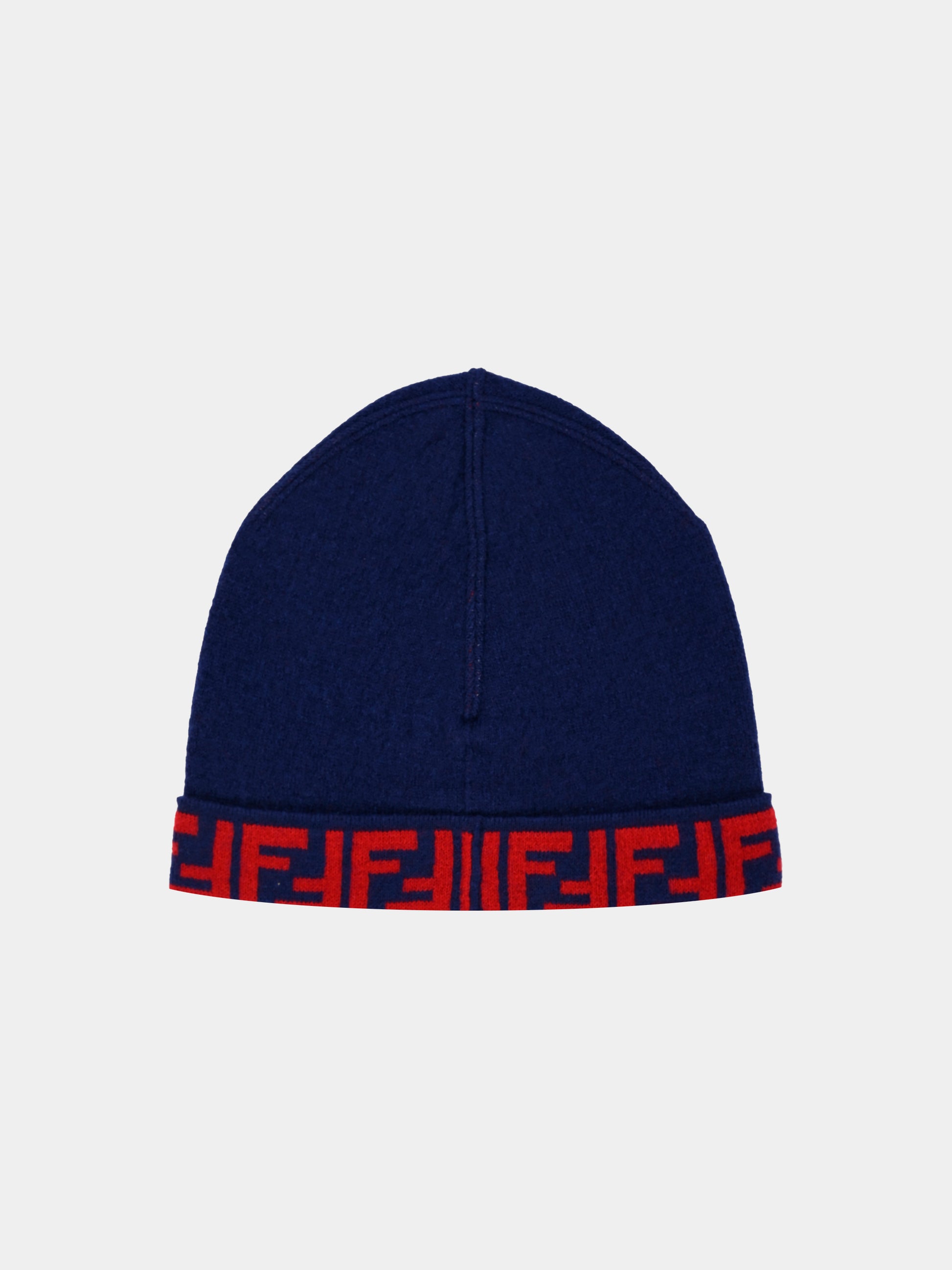 Cappello blu per bambini con FF,Fendi Kids,JUP063 AO29 F08B9