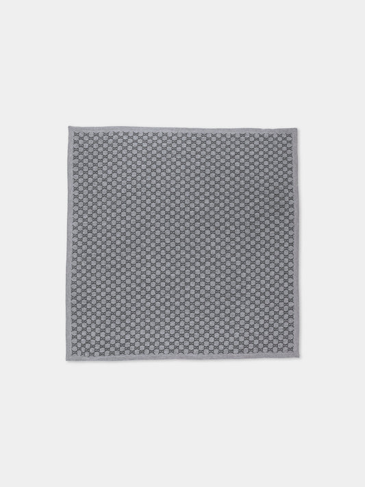 Gray Jacquard GG blanket for newborns