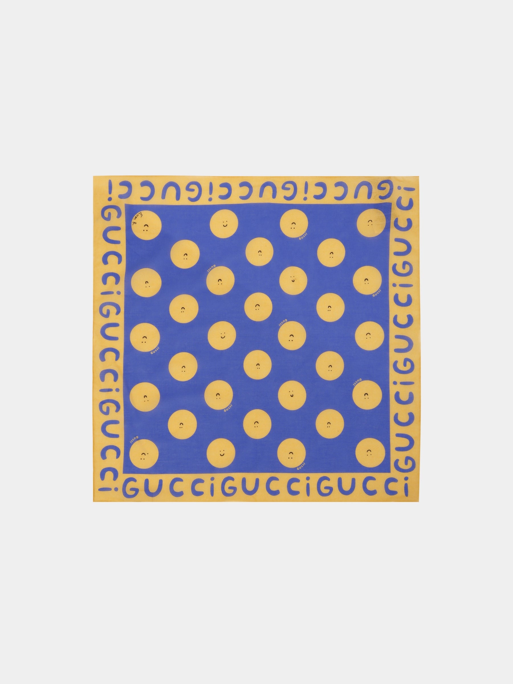 Sciarpa blu per bambini con sole sorridente,Gucci Kids,831946 4K427 4375