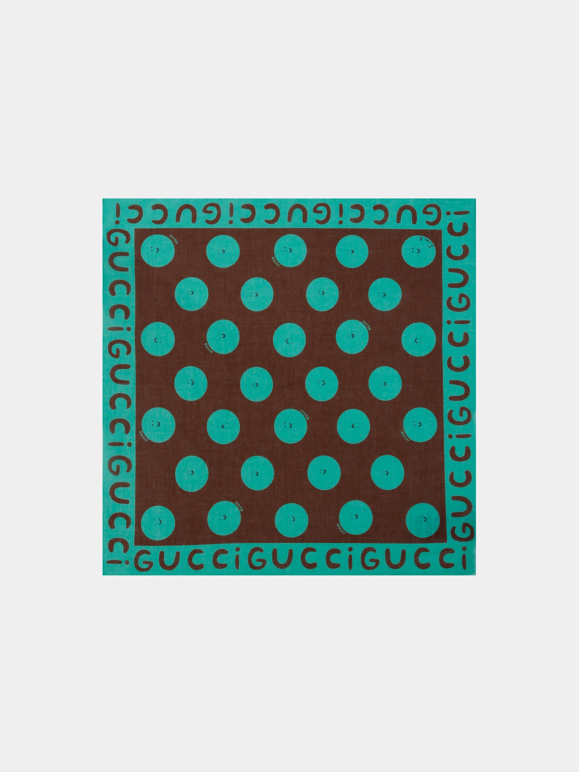 Sciarpa marrone per bambini con sole sorridente,Gucci Kids,831946 4K427 2267