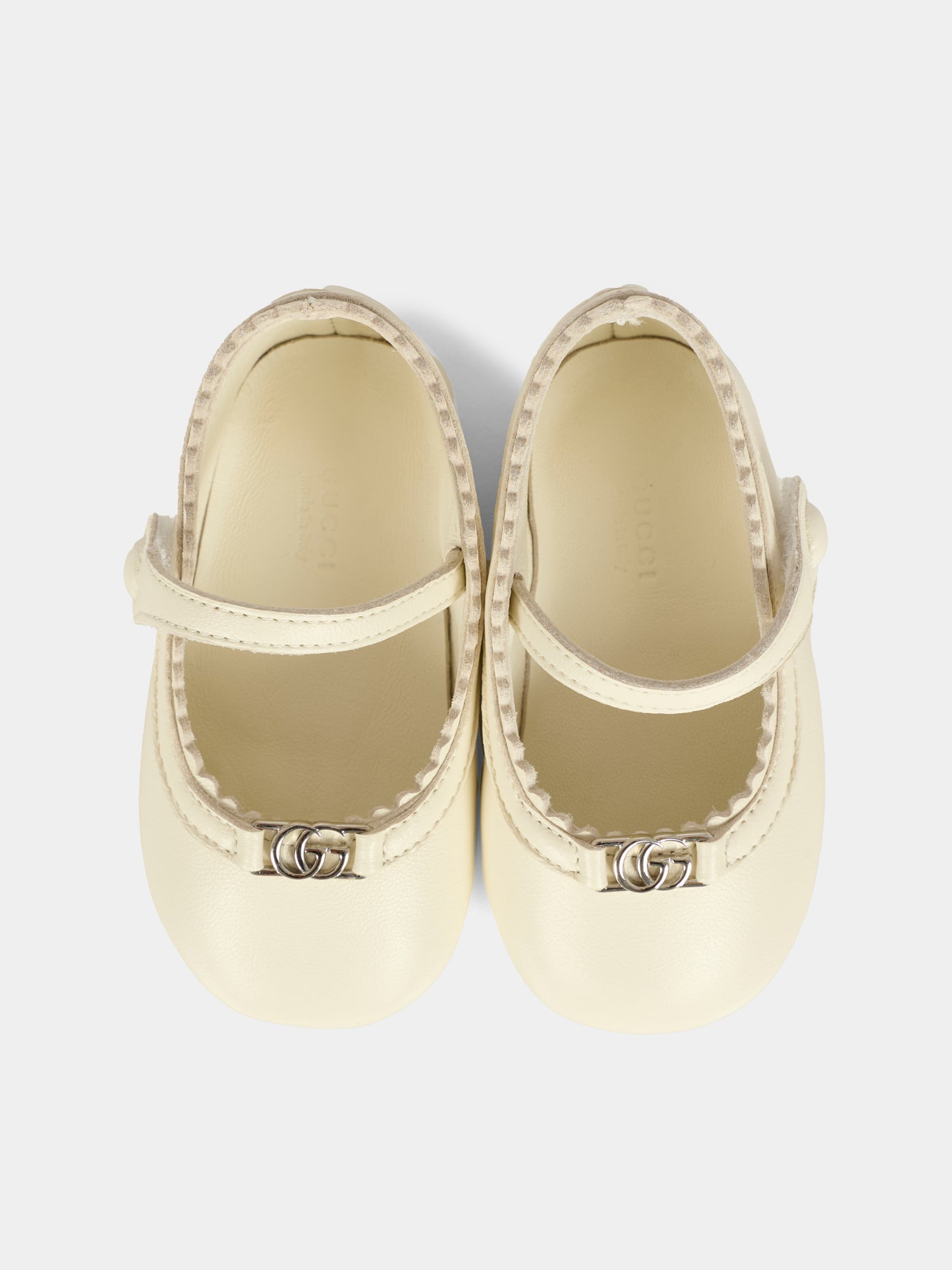Ballerine avorio per neonata con GG,Gucci Kids,834357 1D700 9110
