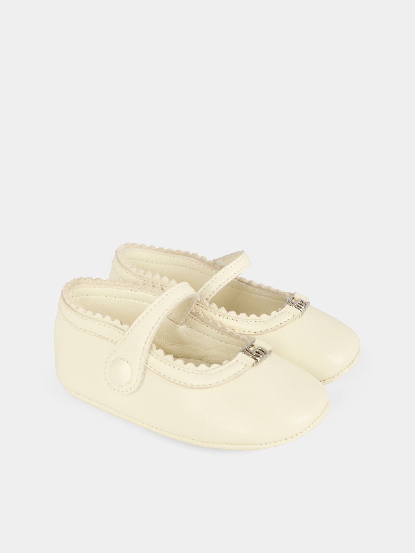 Ballerine avorio per neonata con GG,Gucci Kids,834357 1D700 9110