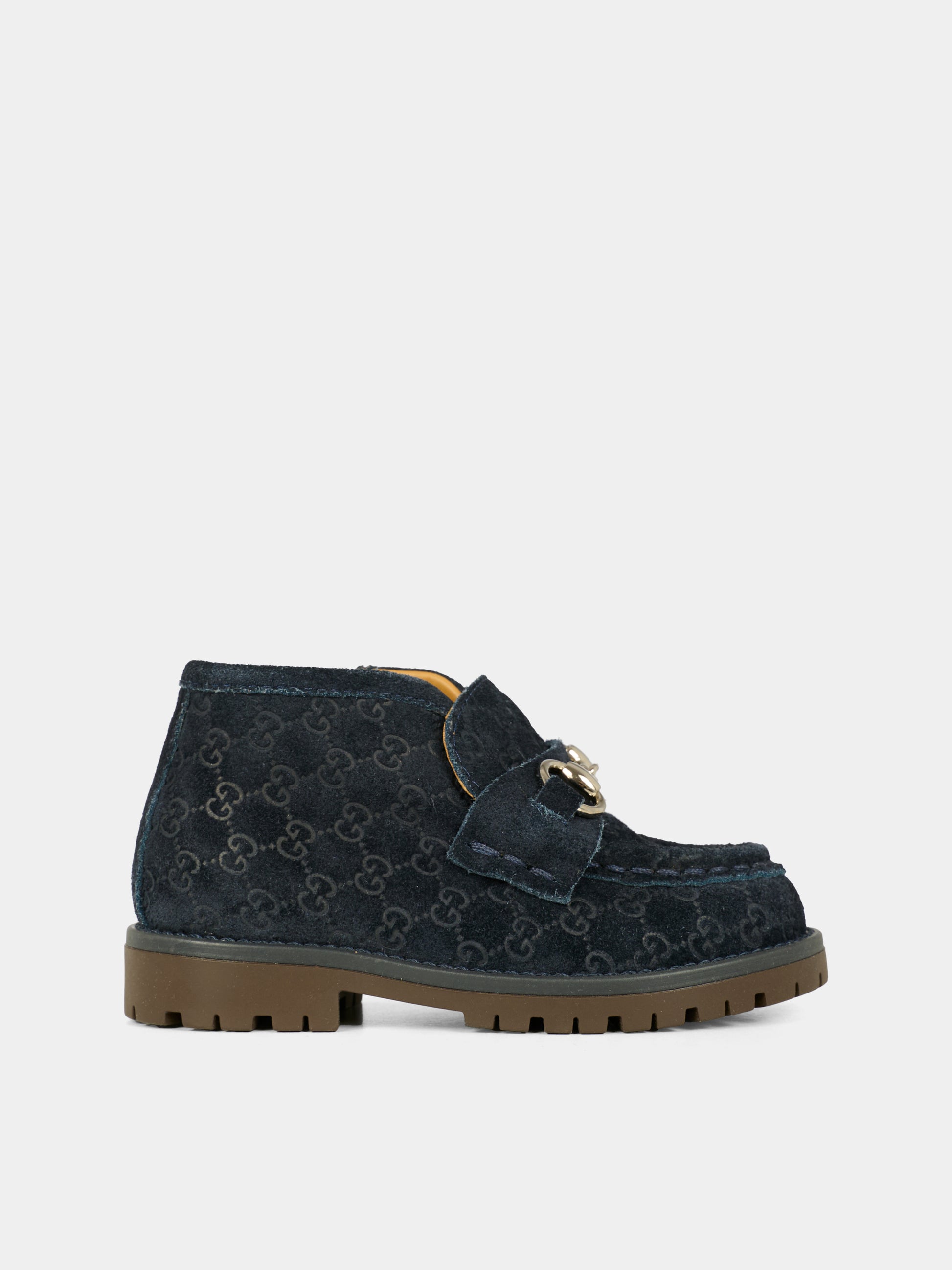 Mocassini blu per neonati e bambini con morsetto,Gucci Kids,793054 AAETK 4009