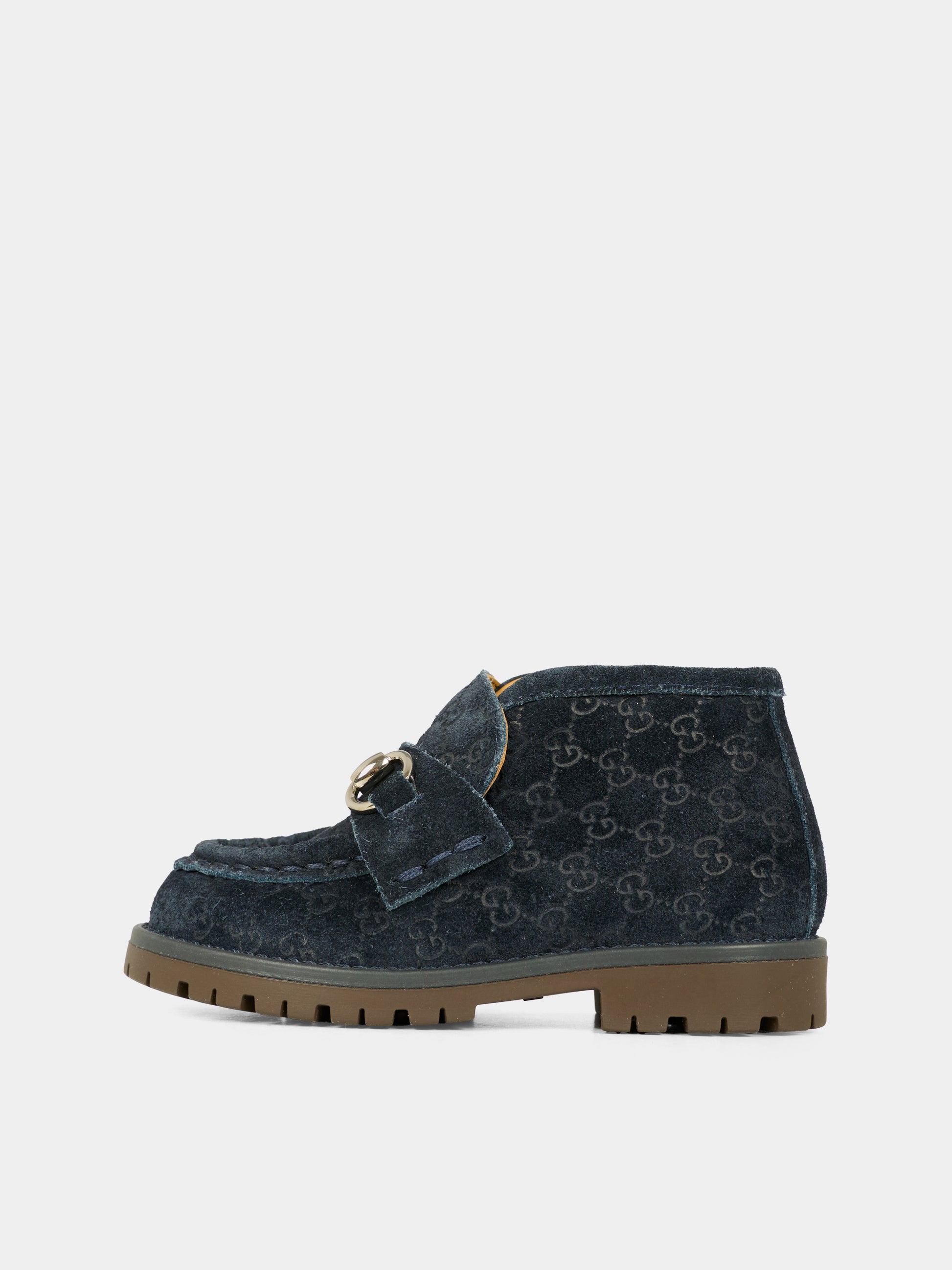 Mocassini blu per neonati e bambini con morsetto,Gucci Kids,793054 AAETK 4009