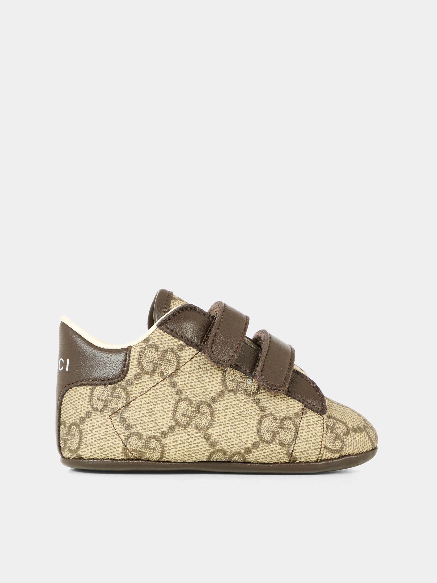 Sneakers beige per neonati con motivo GG,Gucci Kids,772387 FACX3 9752