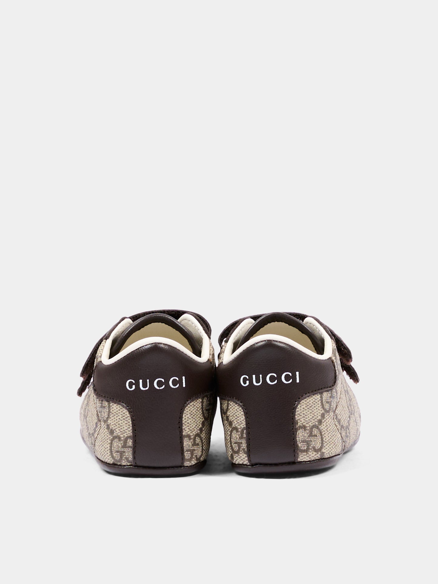 Beige sneakers for babykids with GG