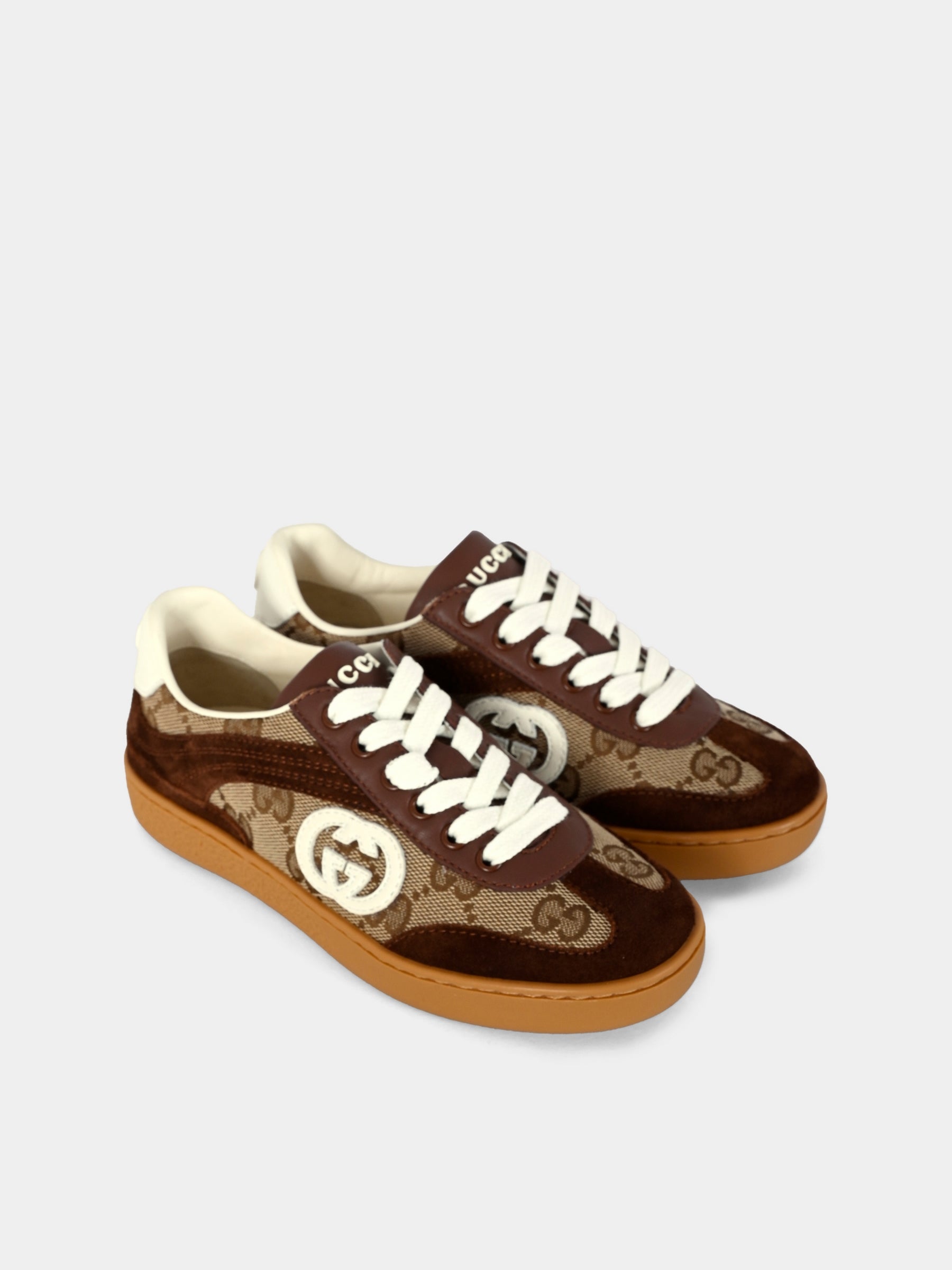 Sneakers G74 marroni per bambini con GG,Gucci Kids,812674 AAE2T 2248