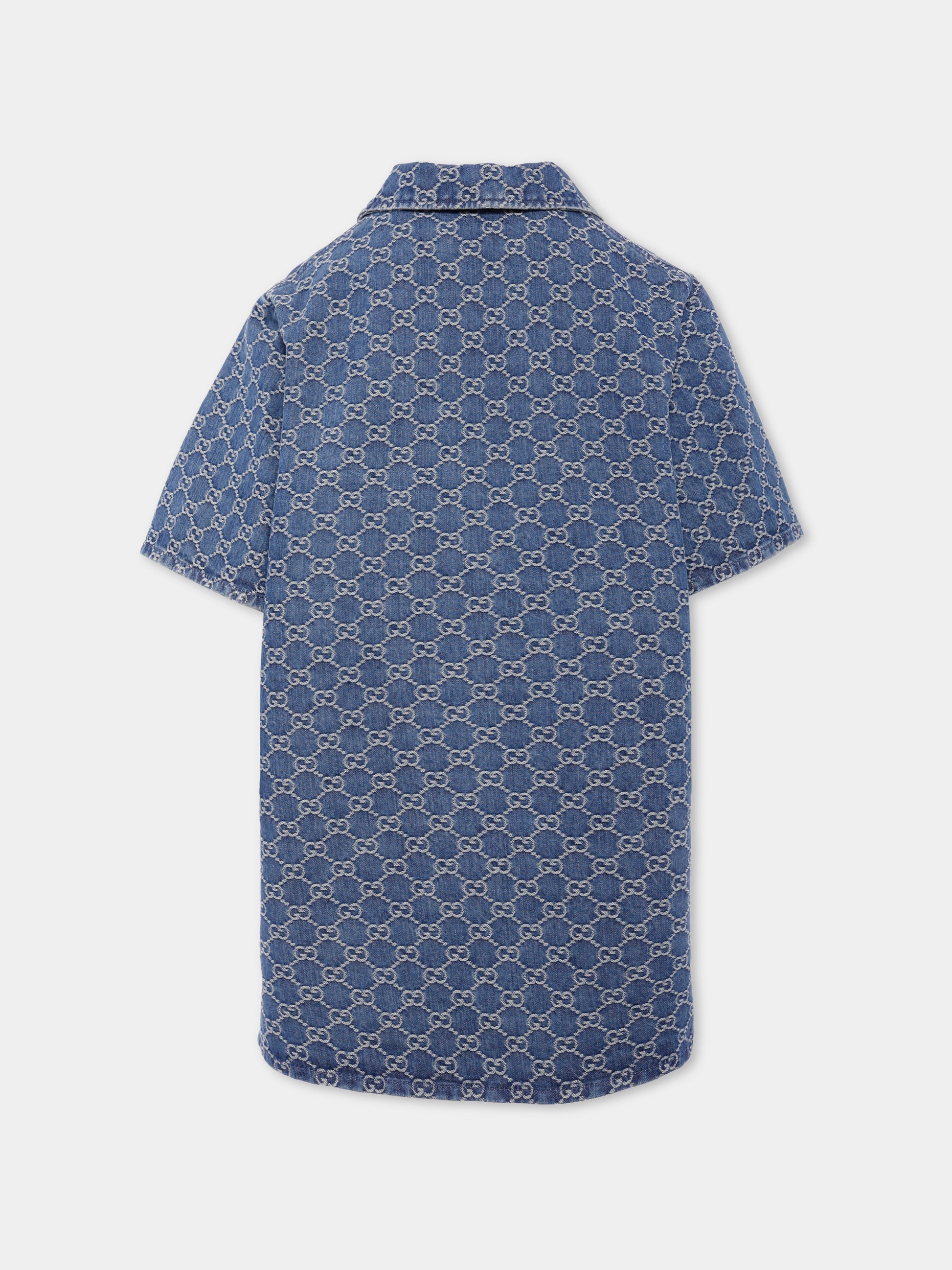 Vestito denim per bambina con motivo GG,Gucci Kids,827447 XDC6G 4266