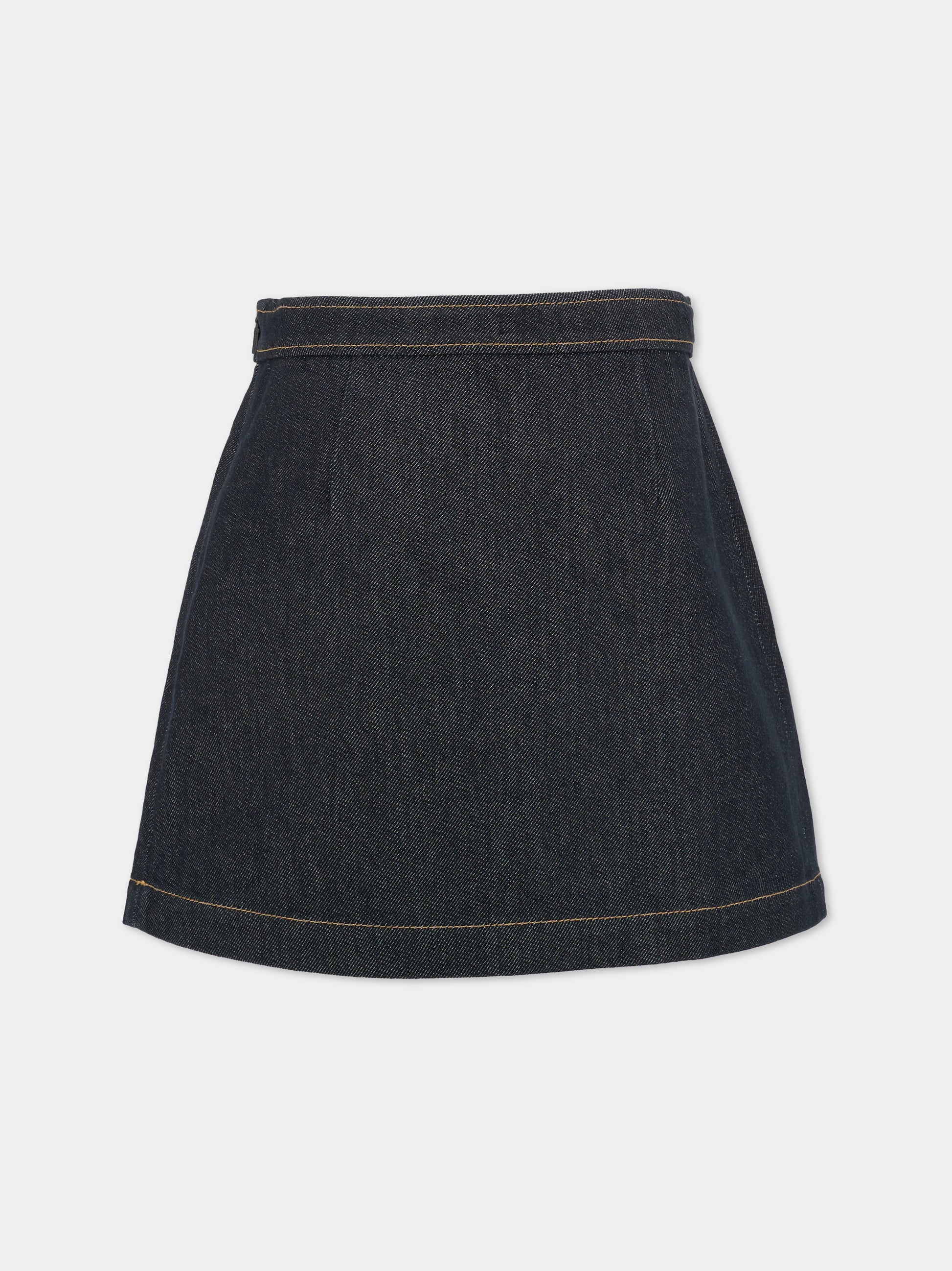 Gonna denim per bambina con morsetto,Gucci Kids,827450 XDDCP 4100