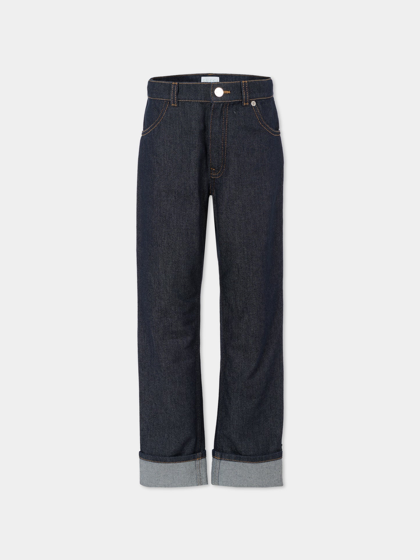 Jeans denim per bambini con dettaglio Web,Gucci Kids,826644 XDDCE 4759