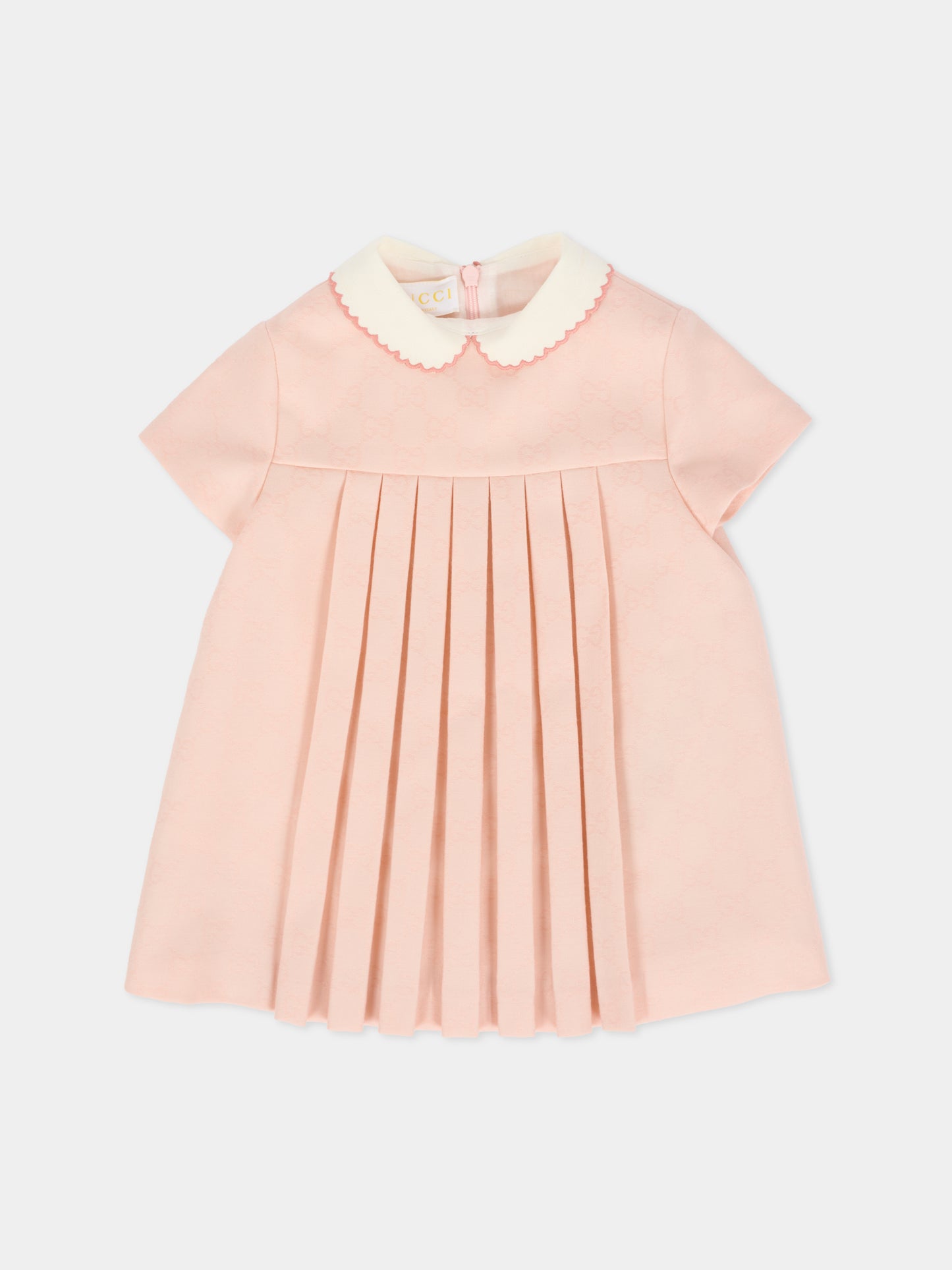 Vestito rosa per neonata con GG,Gucci Kids,828502 XWA5D 5071
