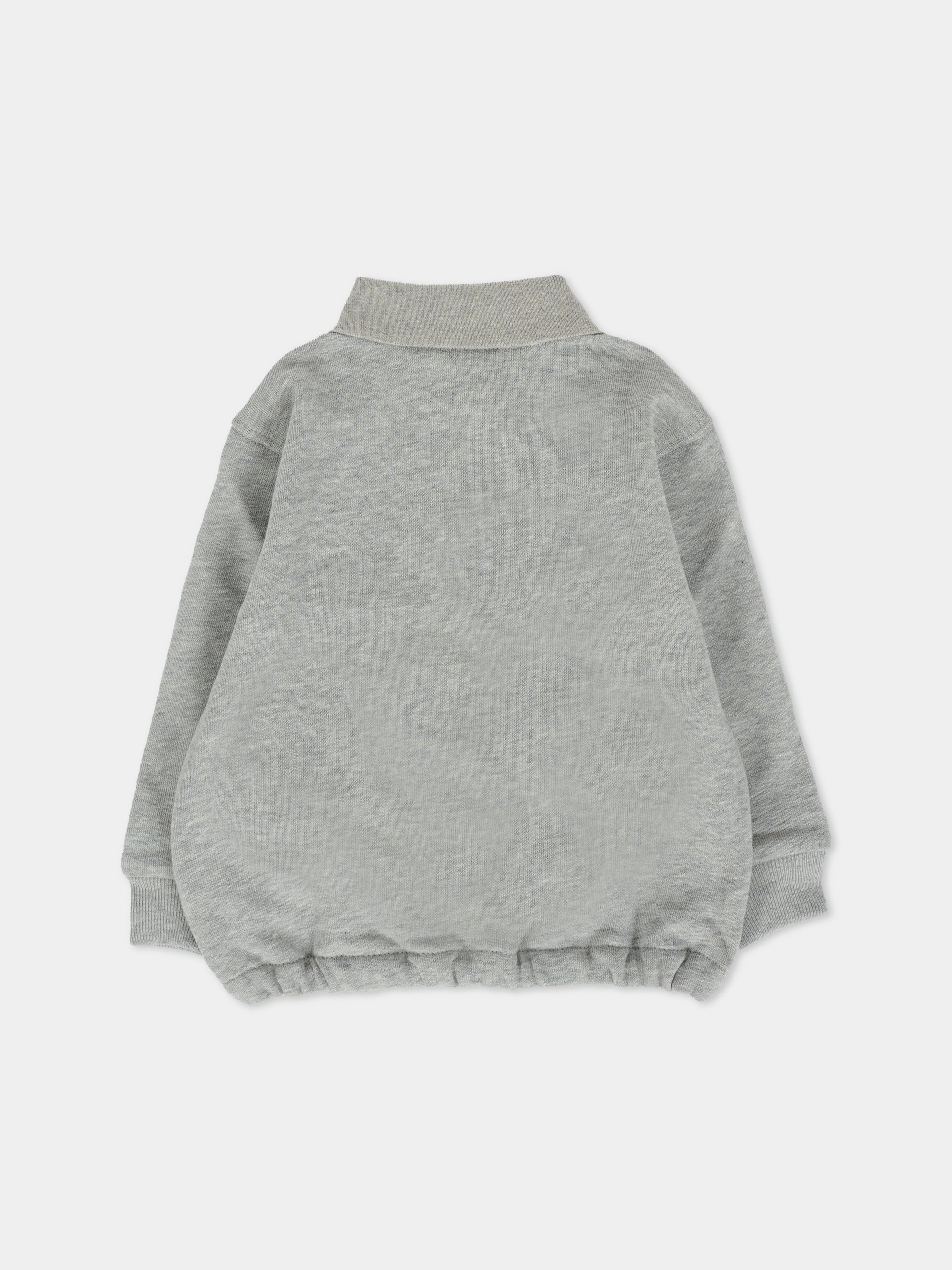 Felpa grigia per neonato con dettaglio Web,Gucci Kids,832312 XJHBB 1183