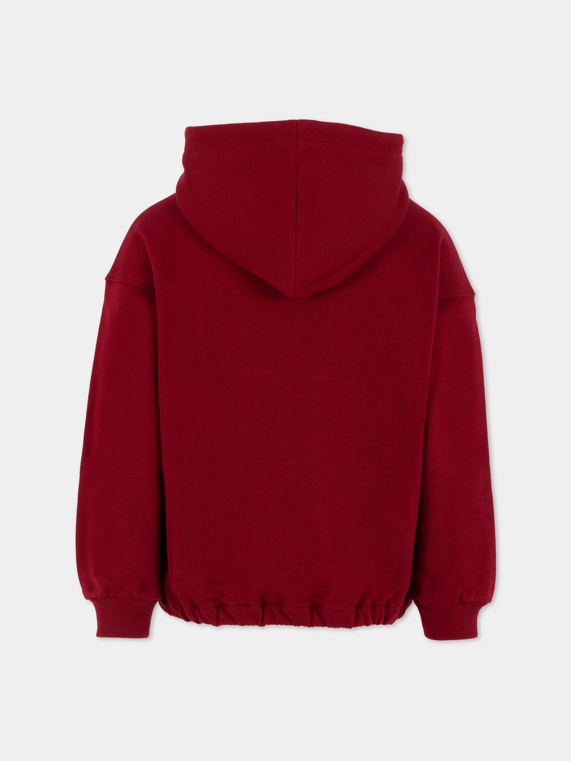 Felpa rossa per bambini con dettaglio Web,Gucci Kids,825176 XJHAQ 6318