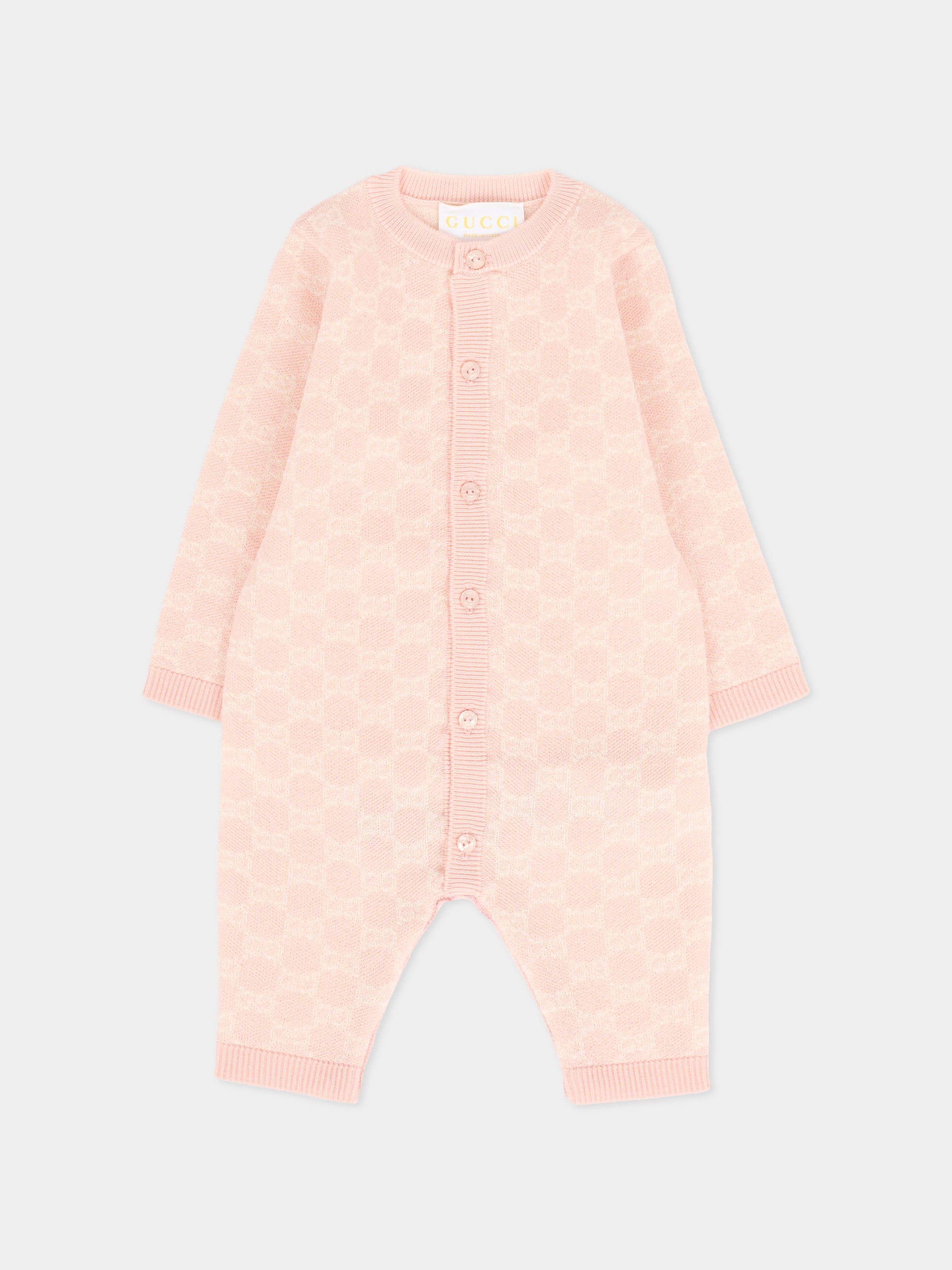 Tutina rosa per neonata con GG,Gucci Kids,834343 XKEZP 5012