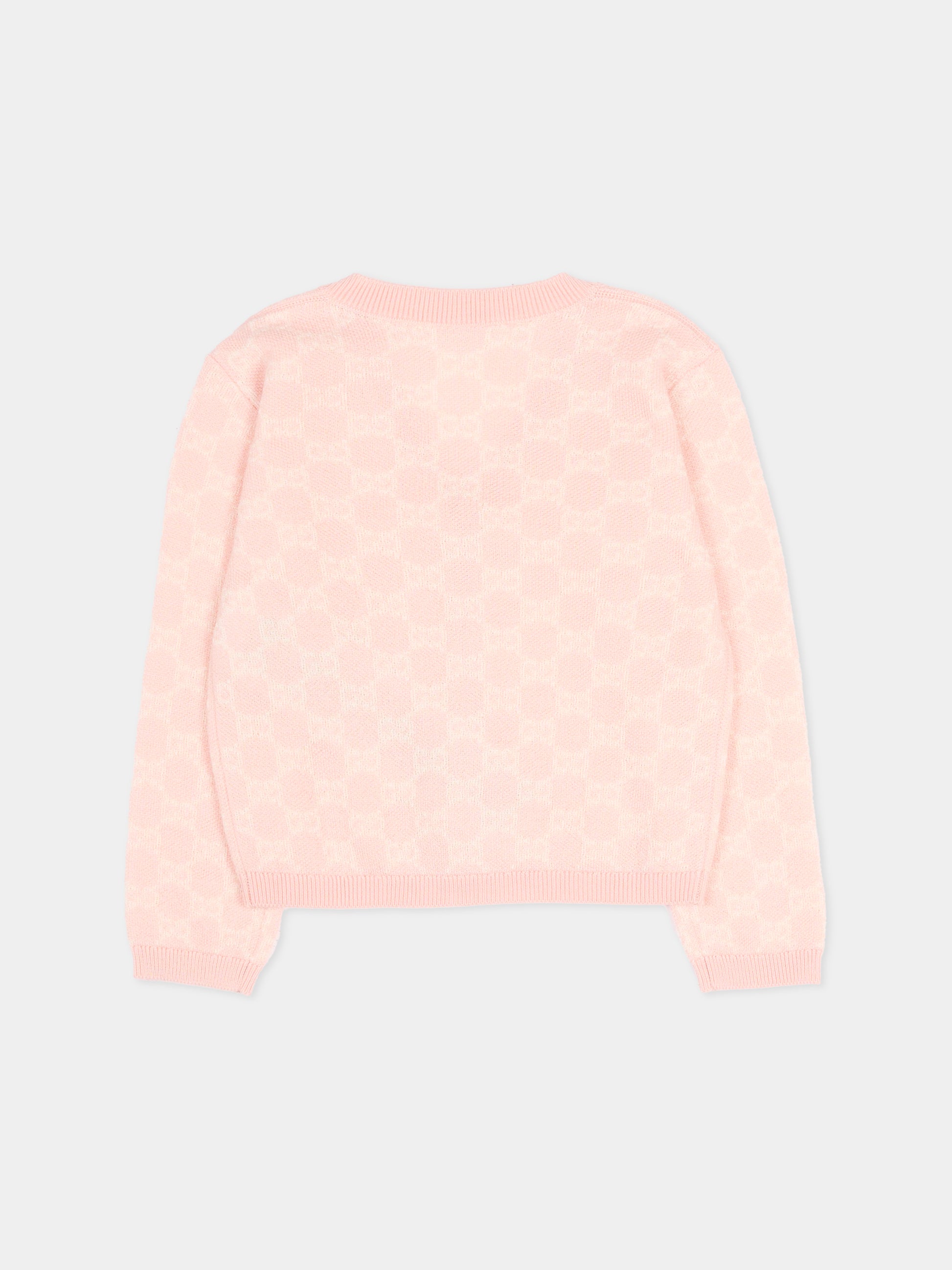 Cardigan rosa per neonata con motivo GG,Gucci Kids,834348 XKEZP 5012