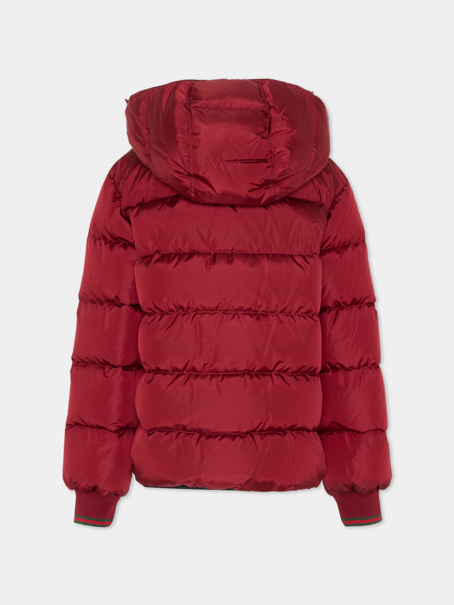 Piumino rosso per bambini con dettagio Web,Gucci Kids,824810 XWA40 6207