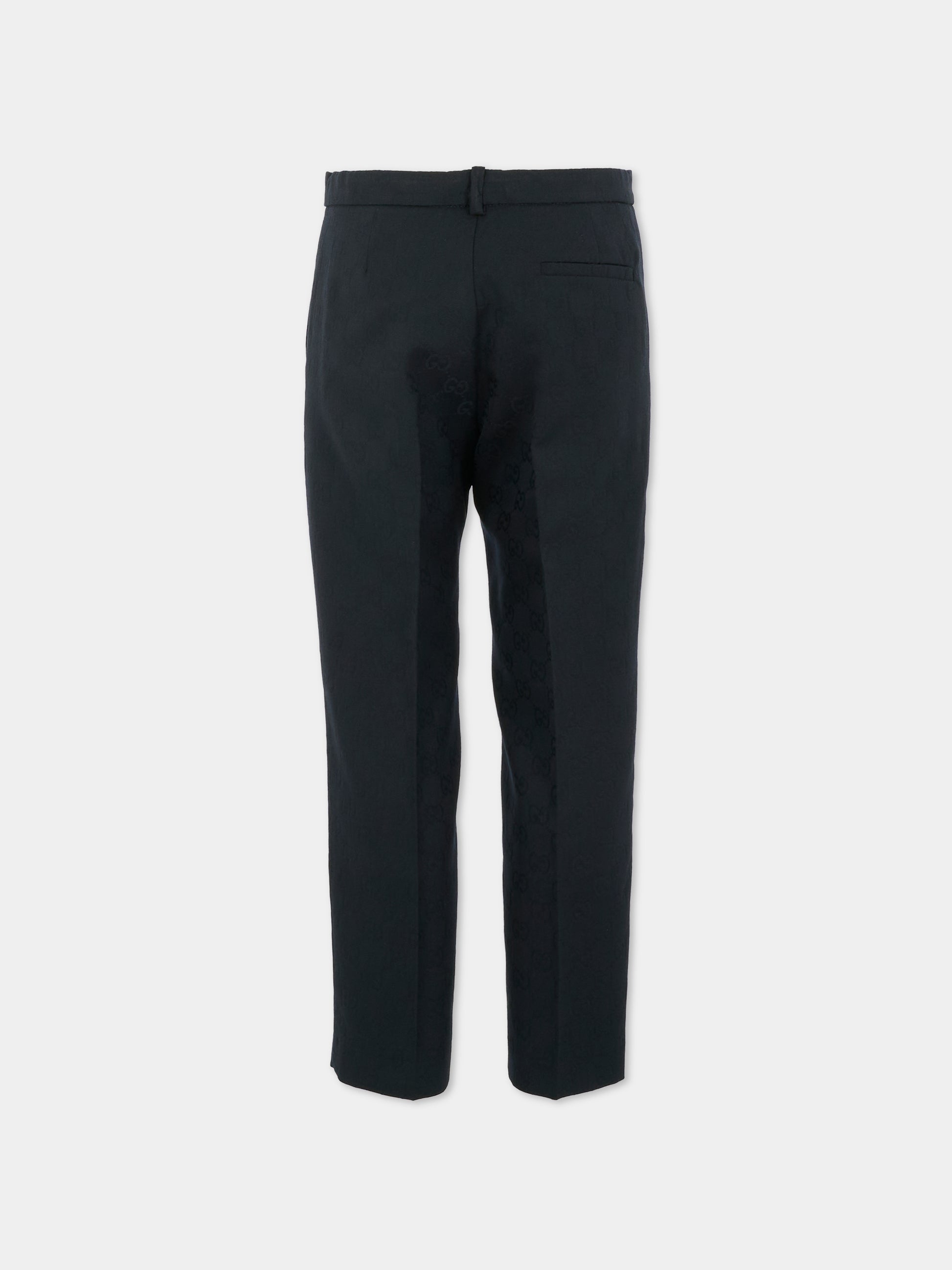 Pantaloni blu per bambino con GG,Gucci Kids,824833 XWA5C 4440