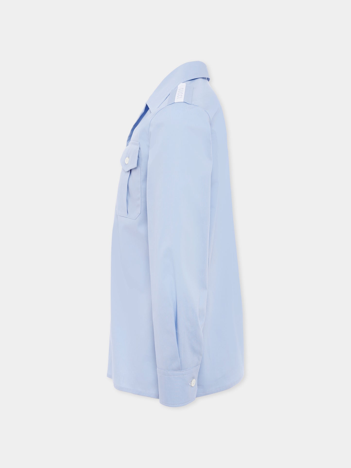 Camicia azzurra per bambino con logo,Gucci Kids,824849 XWA5F 4774