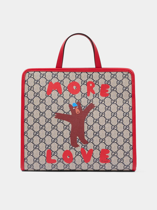 Borsa beige per bambina con orso,Gucci Kids,605614 FAER7 8457