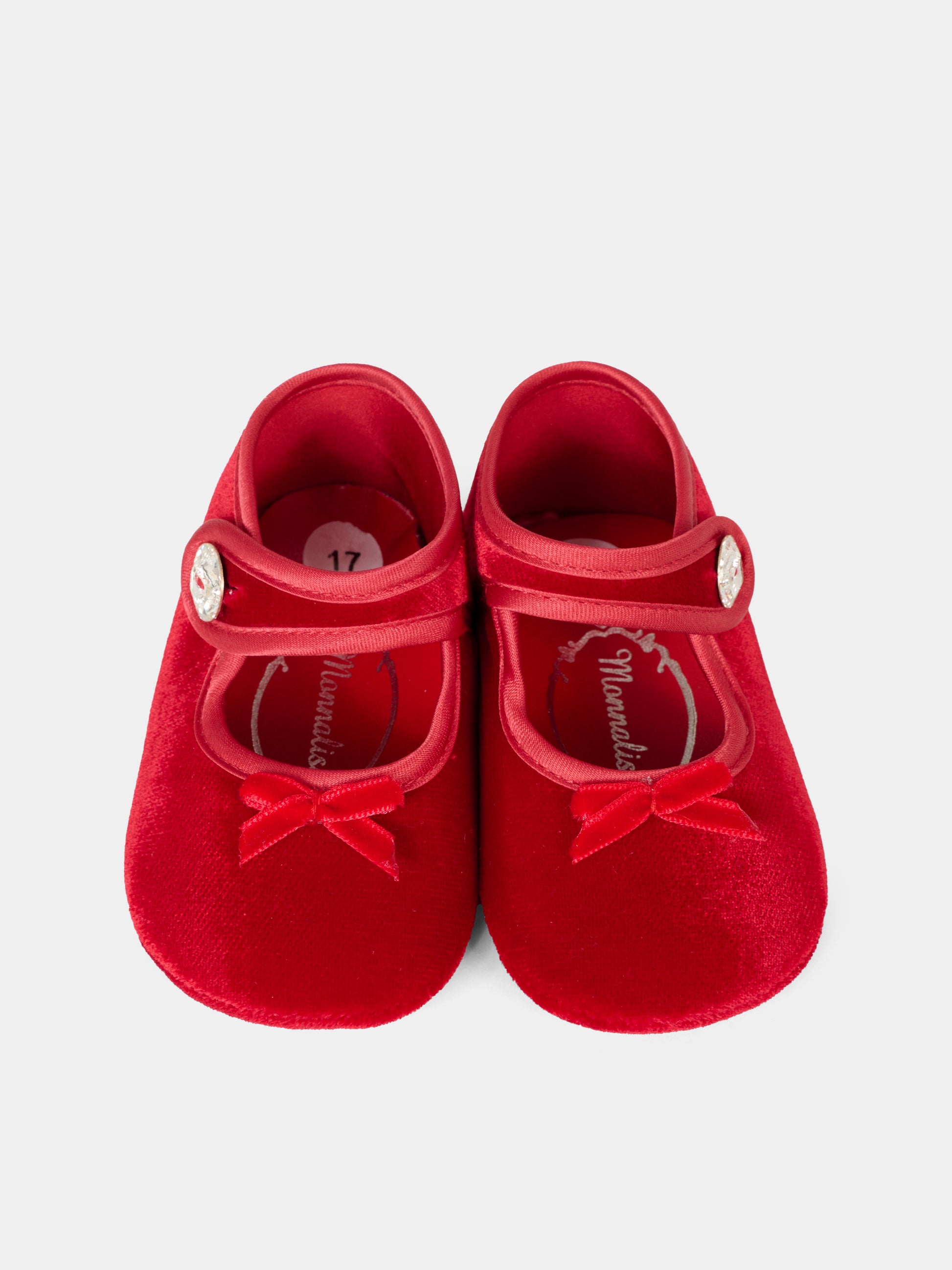 Ballerine rosse per neonata con fiocco,Monnalisa,73F003 6803 0043