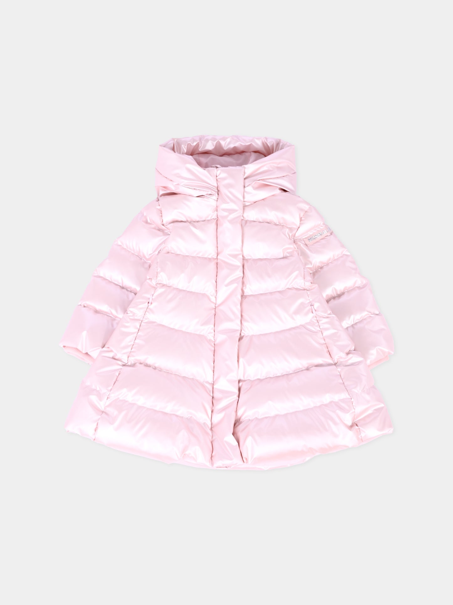 Piumino rosa per neonata con logo,Monnalisa,37F102 6026 0090