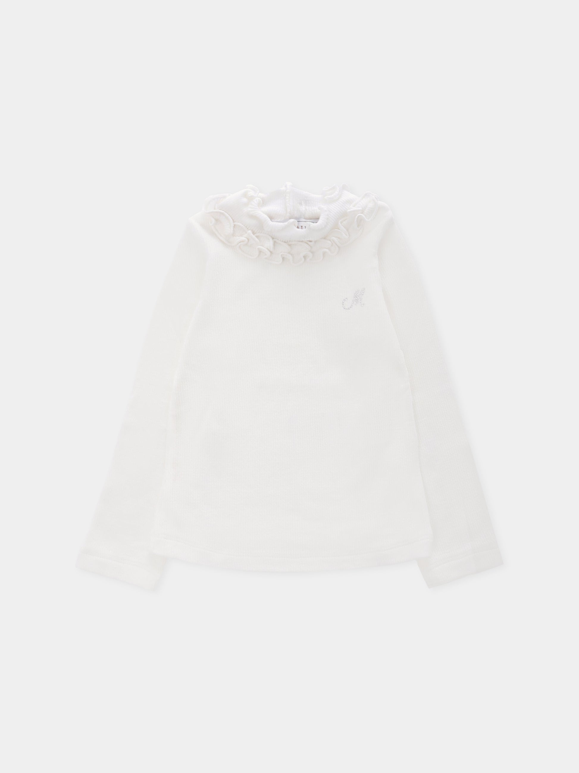 Dolcevita bianco per neonata con logo,Monnalisa,37F600 6212 0001