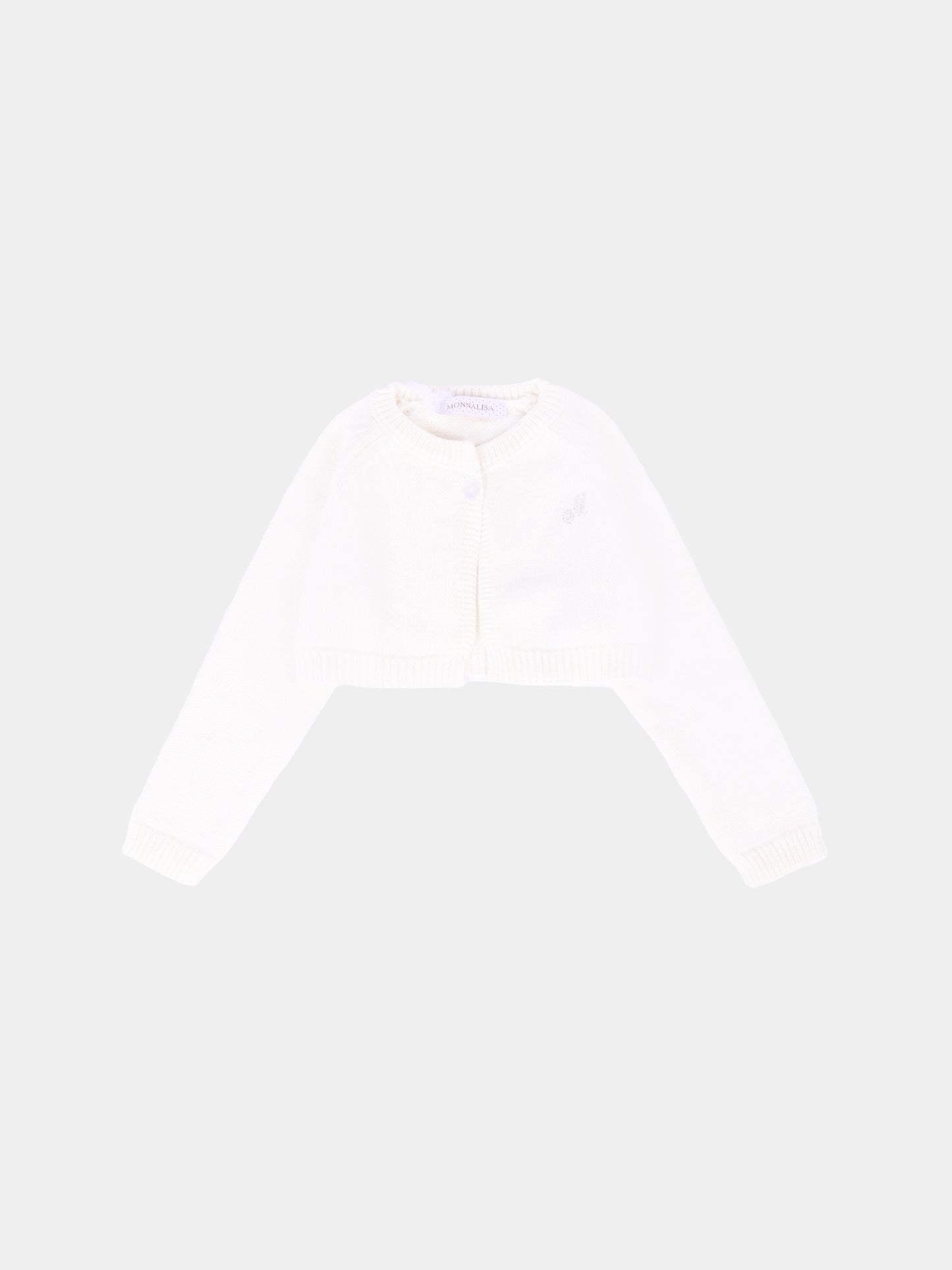 Cardigan avorio per neonata con logo,Monnalisa,73F800 6060 0001