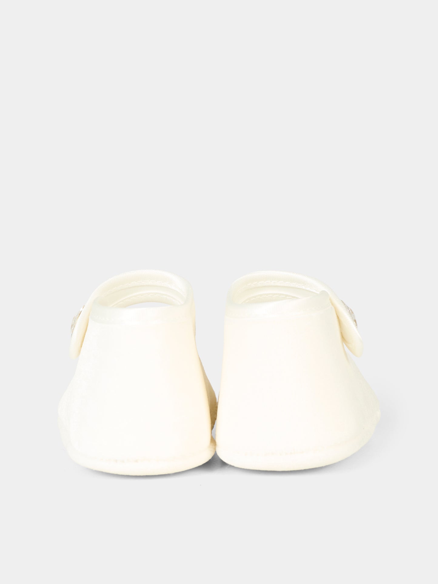 Ballerine bianche per neonata con fiocco,Monnalisa,73F003 6803 0001