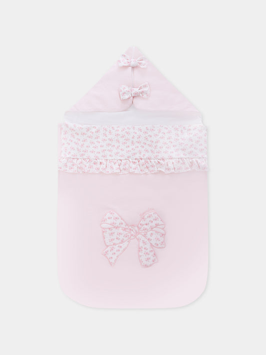 Sacco nanna rosa per neonata con fiocco,Monnalisa,35F000 6000 091C