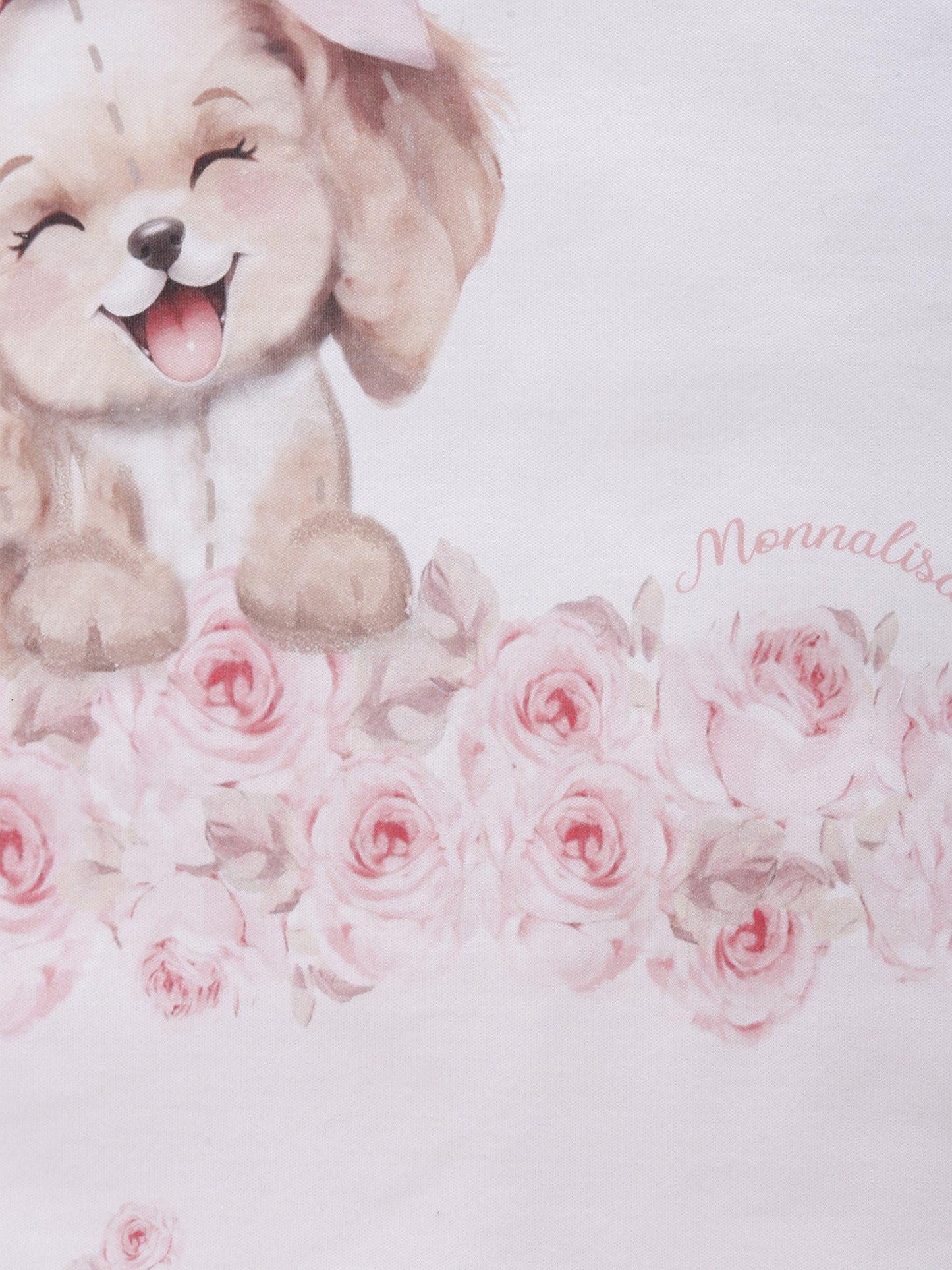 Coperta rosa per neonata con cane e rose,Monnalisa,35F001 6000 0191