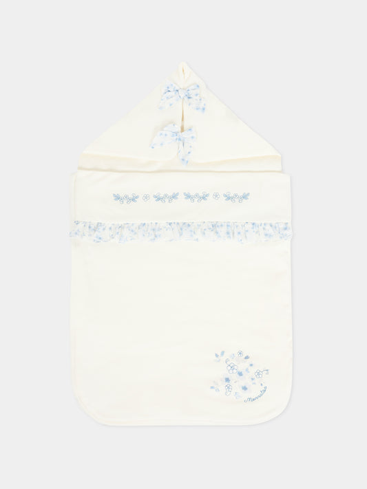 Sacco nanna avorio per neonata con motivo floreale,Monnalisa,35F005 6000 0151