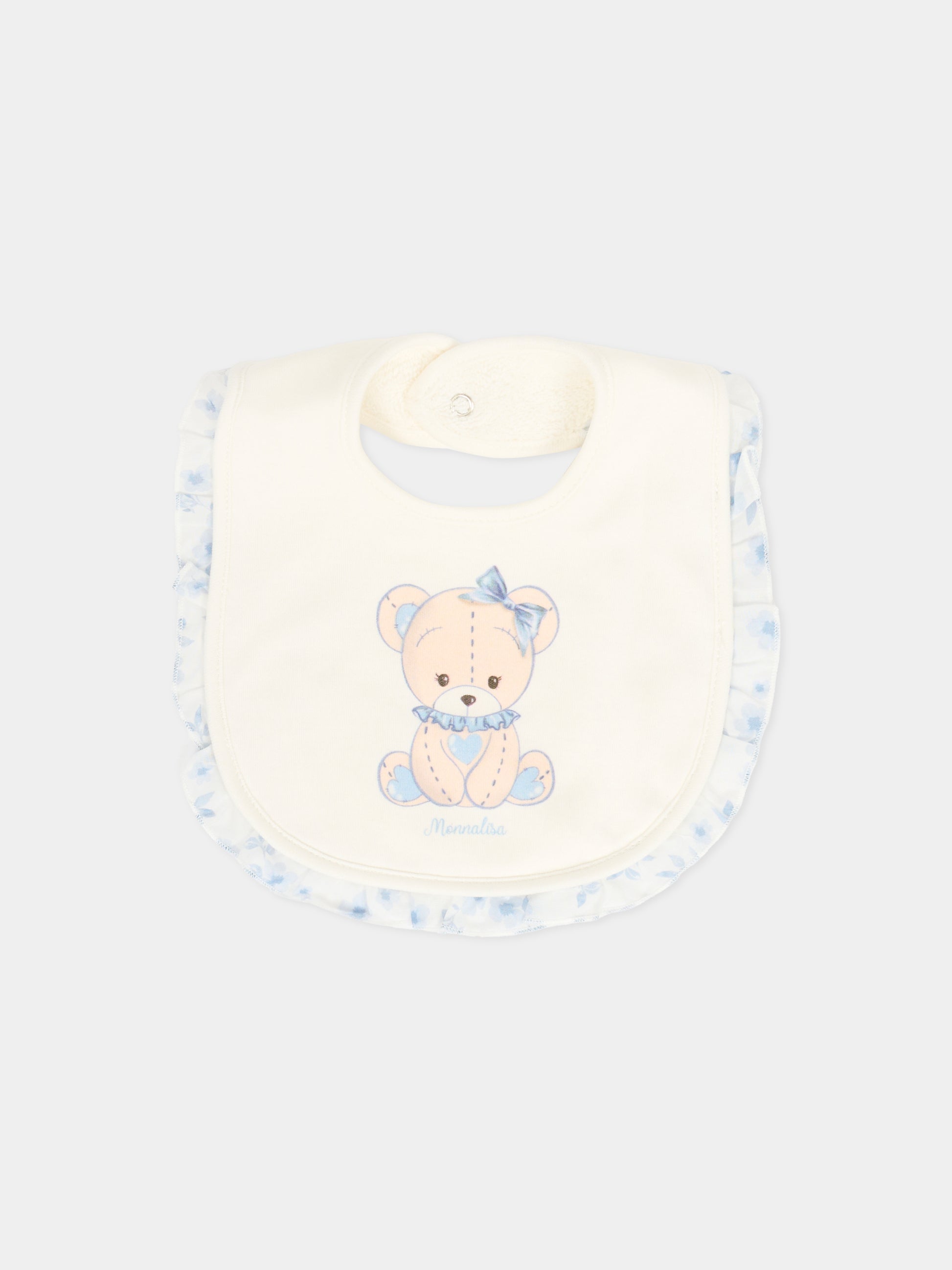 Set tutina avorio per neonata con orsetto celeste,Monnalisa,35F508 6000 0151
