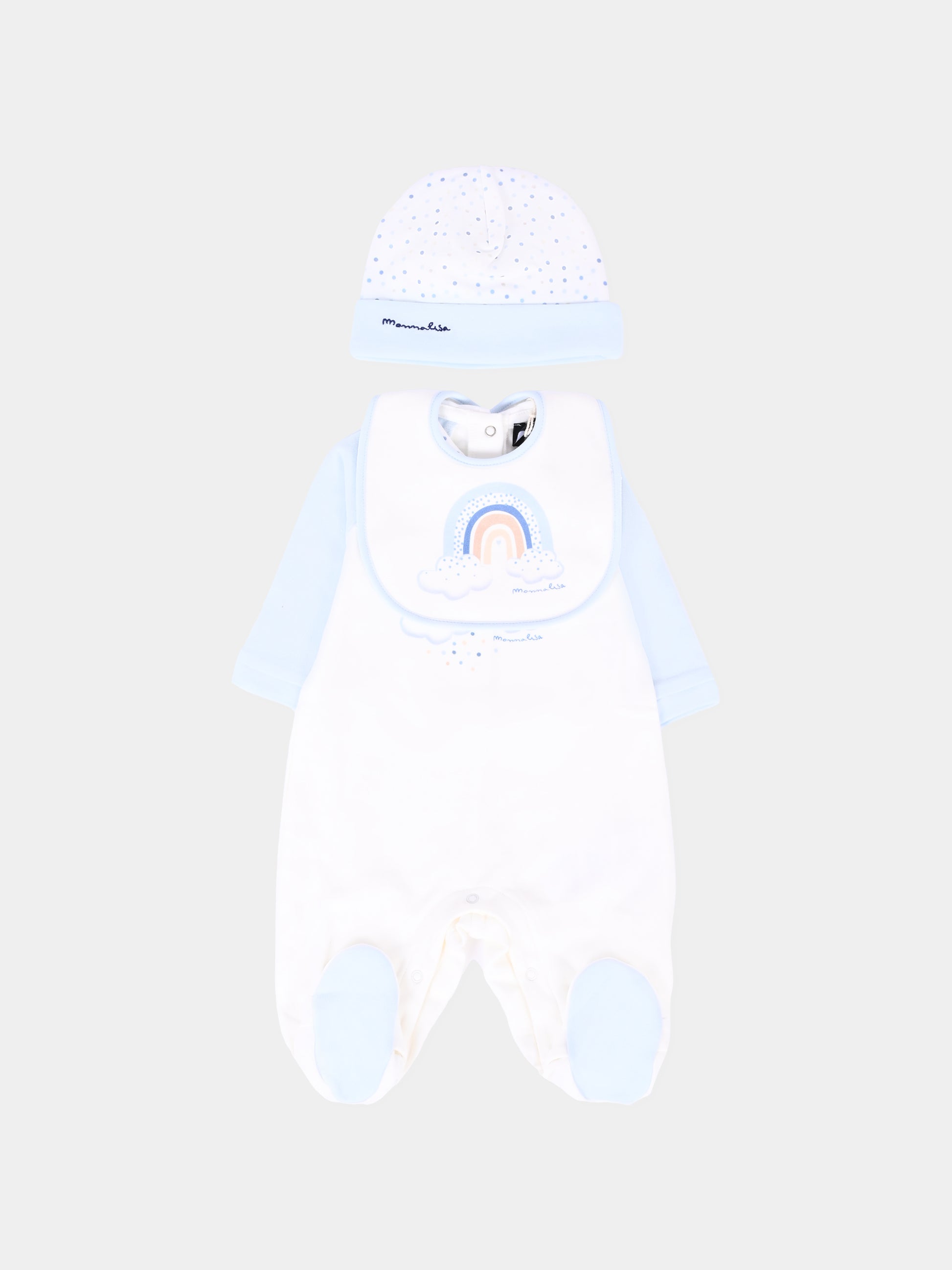 Set tutina bianco per neonato con arcobaleno,Monnalisa,22F503 6000 0152