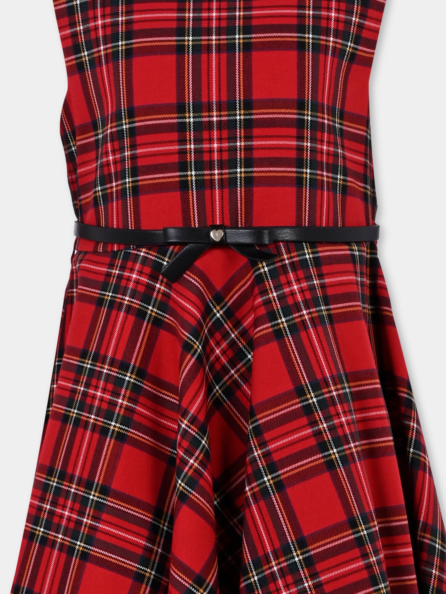 Vestito rosso per bambina con fiocco,Monnalisa,71F907 6320 4325