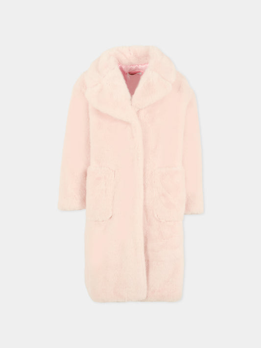 Ecopelliccia rosa per bambina,Monnalisa,17F104 6030 0090