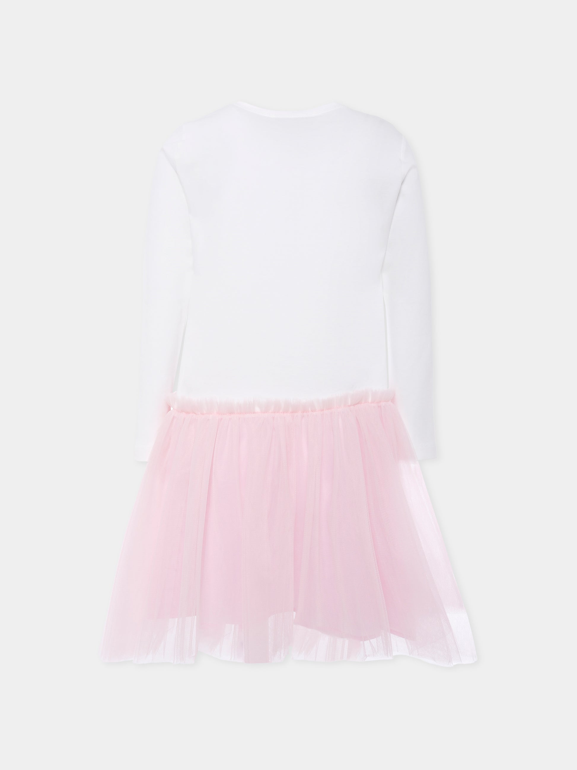 Vestito bianco per bambina con Stitch & Angel,Monnalisa,19F903 6013 0190