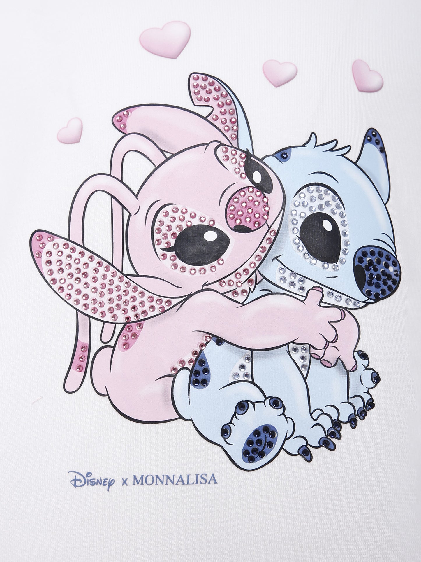 Vestito bianco per bambina con Stitch & Angel,Monnalisa,19F903 6013 0190
