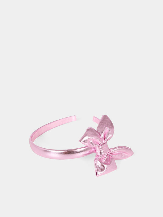 Cerchietto rosa per bambina con fiocco,Monnalisa,17F001   6073   0090