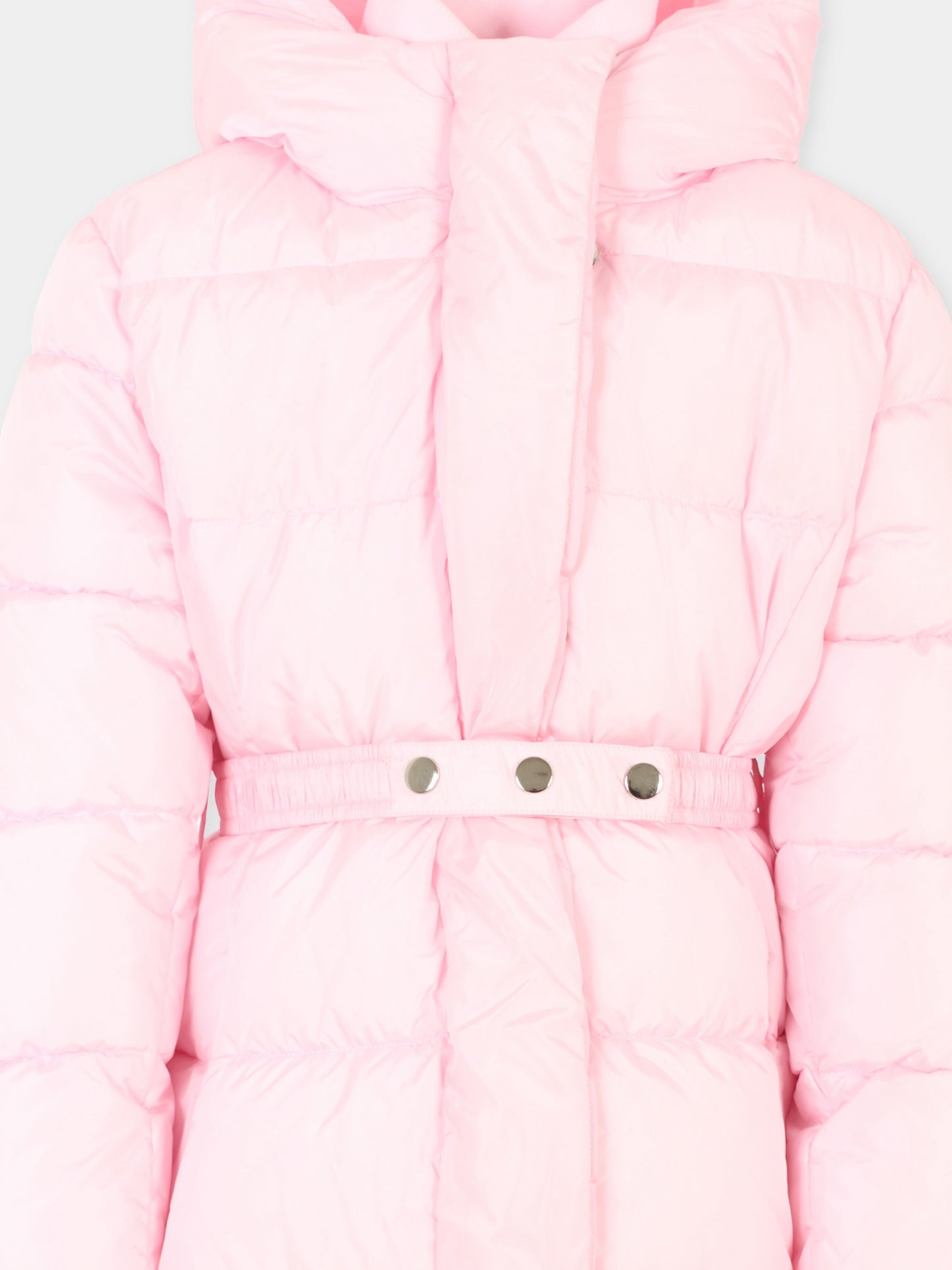 Piumino rosa per bambina con logo,Monnalisa,17F101 6020 0090