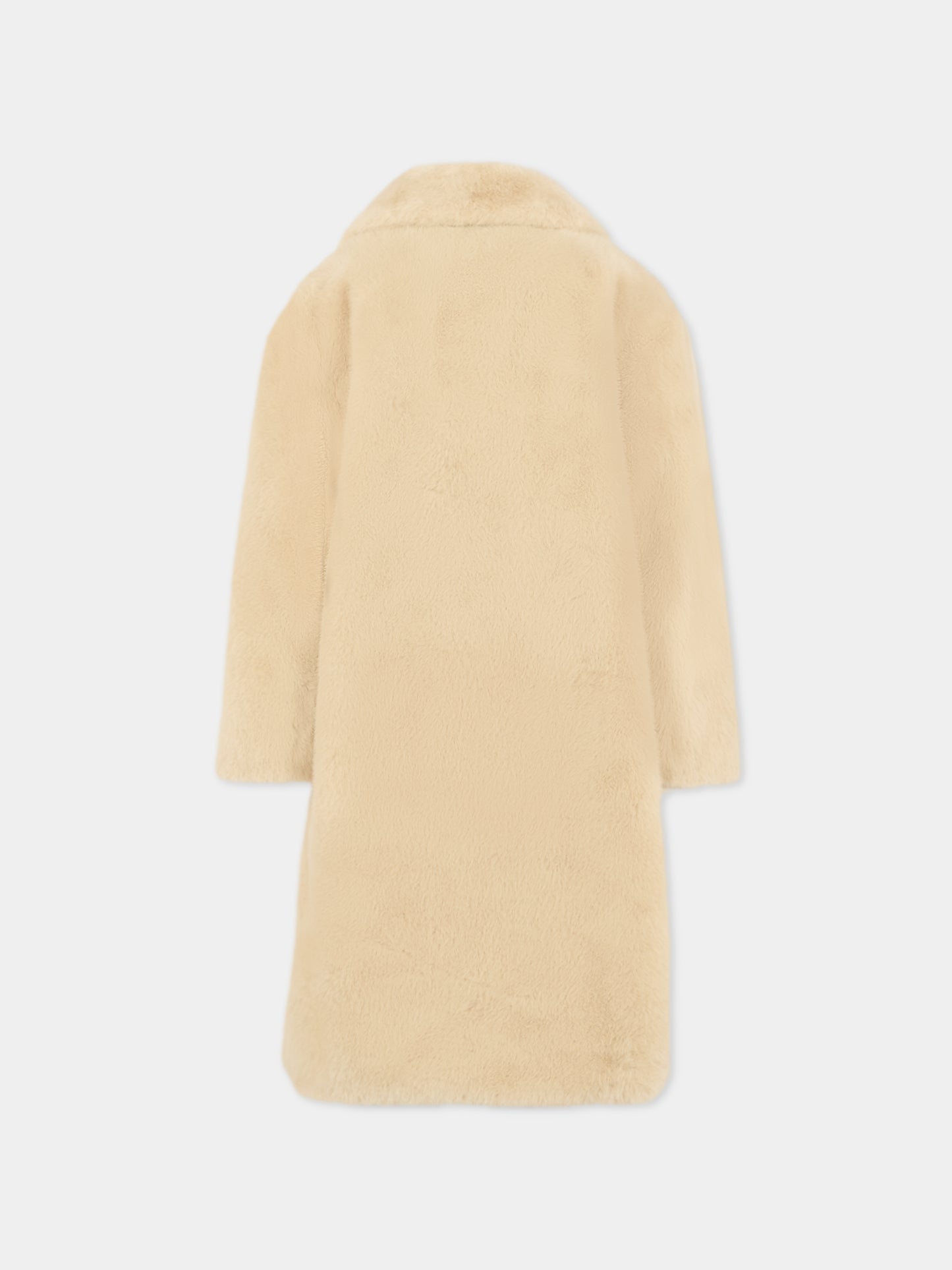 Ecopelliccia beige per bambina,Monnalisa,17F104 6030 0003