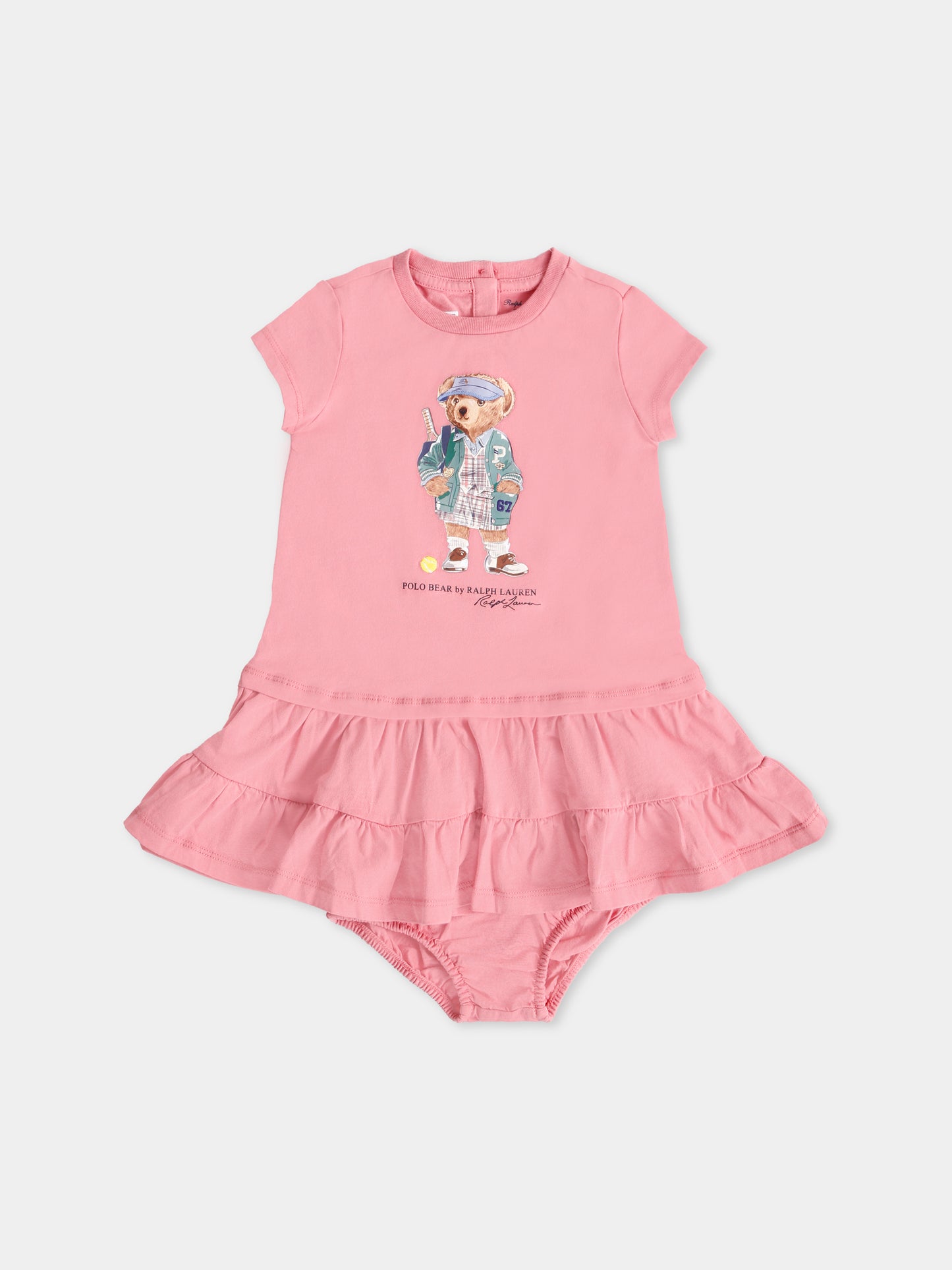 Vestito rosa per neonata con Polo Bear,Ralph Lauren Kids,971130001
