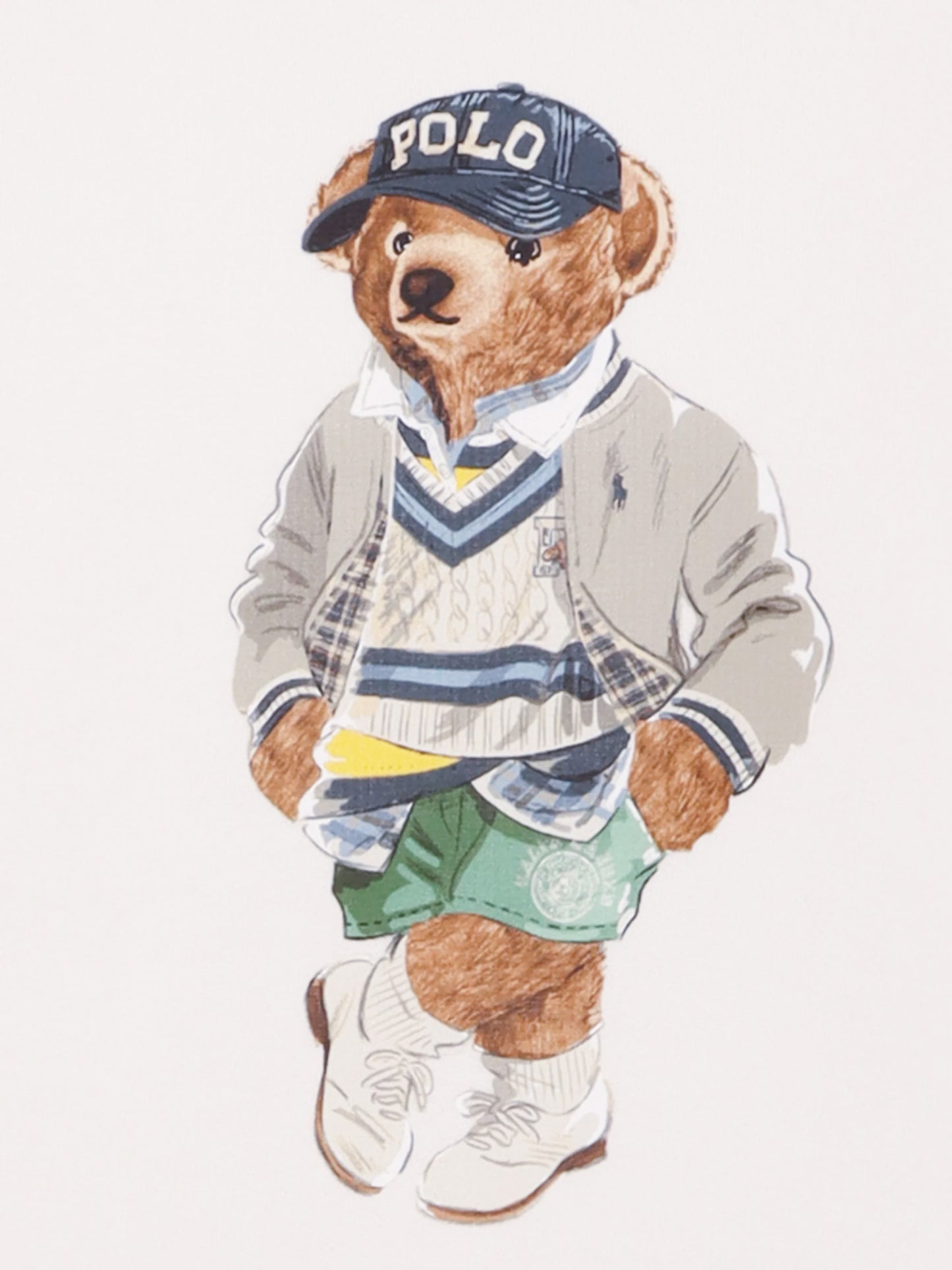 Felpa bianca per bambino con Polo Bear,Ralph Lauren Kids,971483001